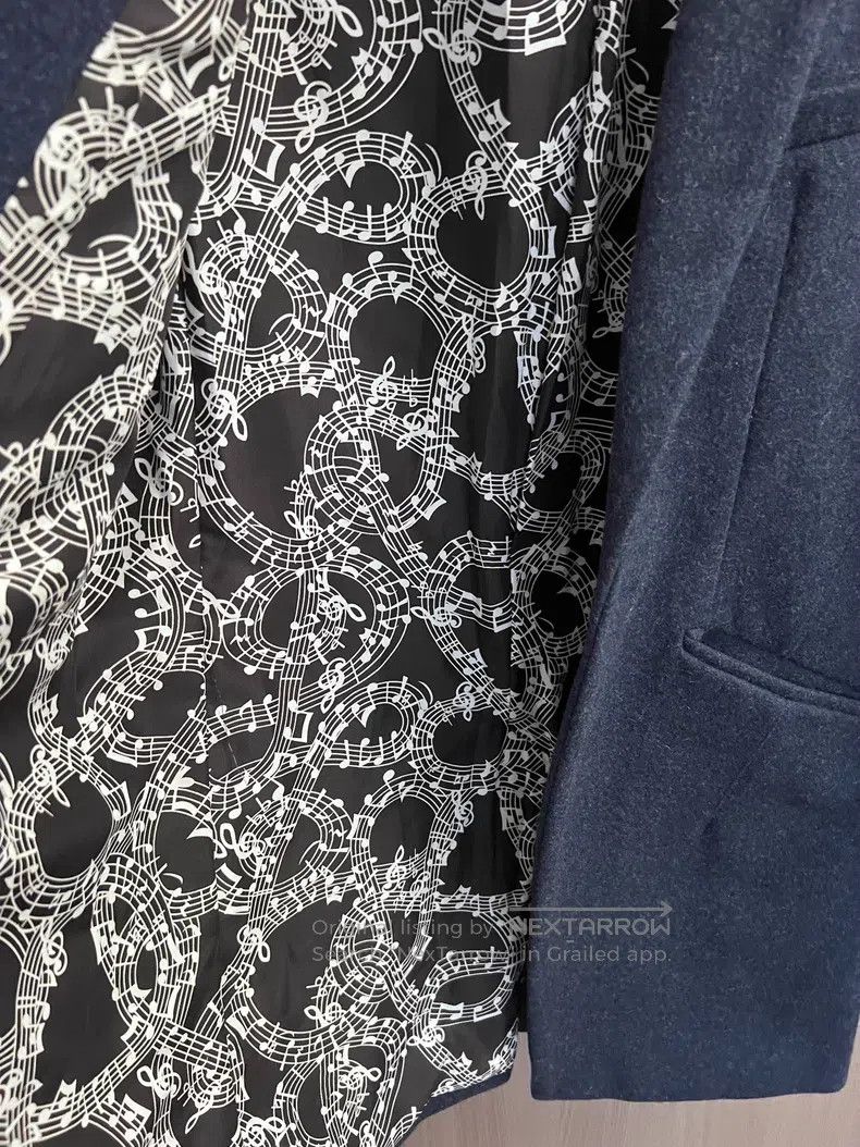 Number (N)ine Number (N)ine Navy blue musical note woolen suit coat Size US S / EU 44-46 / 1 - 4 Thumbnail