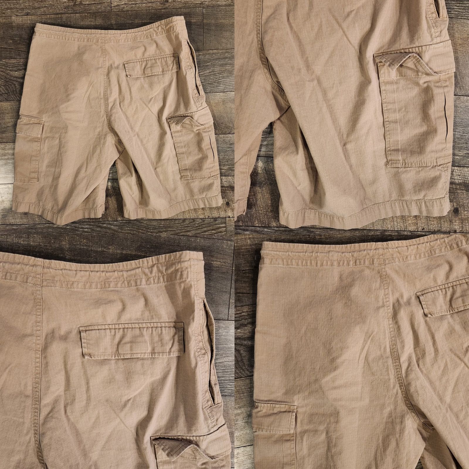 Nike VINTAGE Nike Cargo Shorts Mens Large Khaki Outdoors Fishing Ripstop Y2K Hiking Cargo Pocket Men Size L Beige Cotton Canvas Logo Size US 33 - 8 Thumbnail