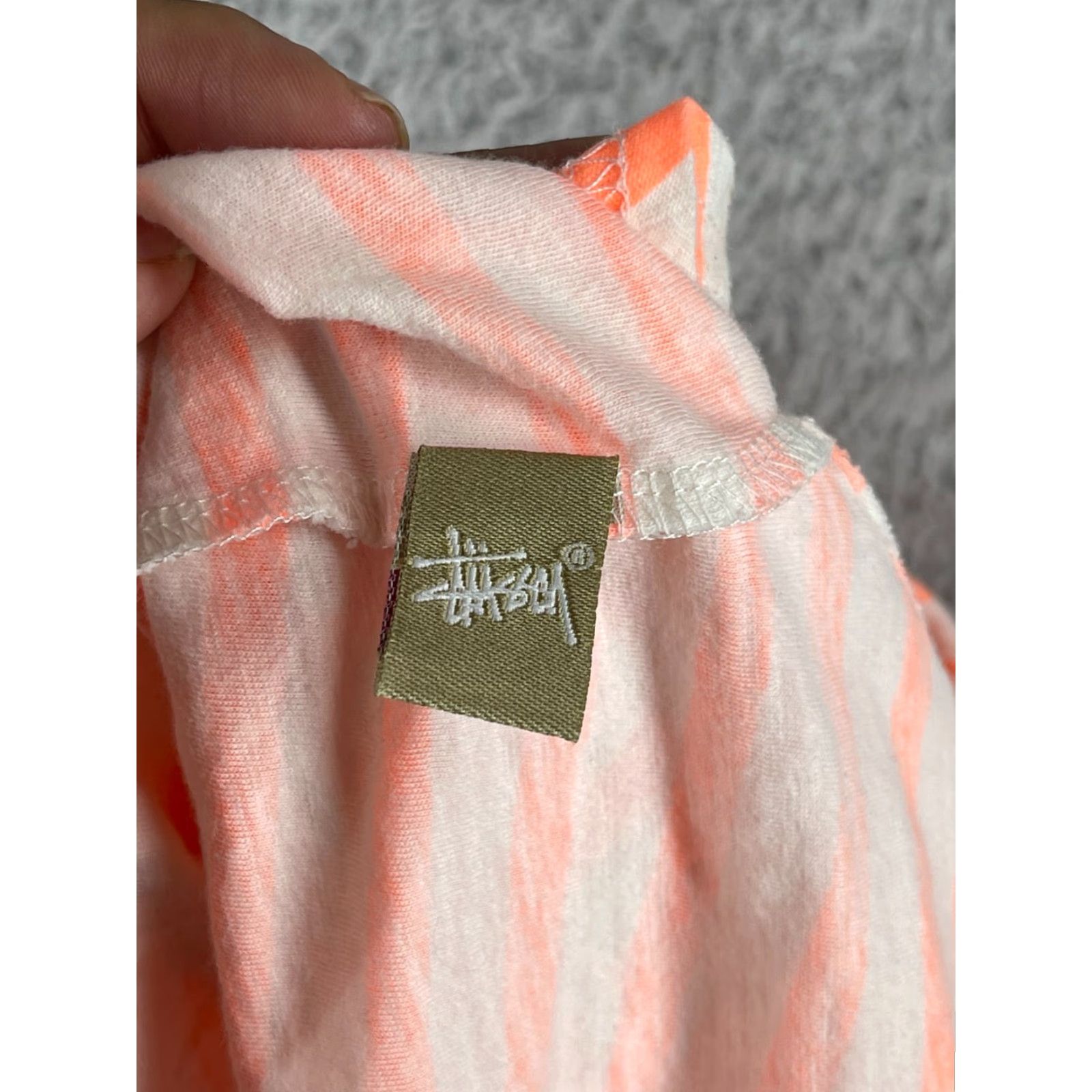 Vintage Stussy Shirt Women Medium Orange White Stripe Tank Top Beach Pool Resort Size M / US 6-8 / IT 42-44 - 3 Thumbnail