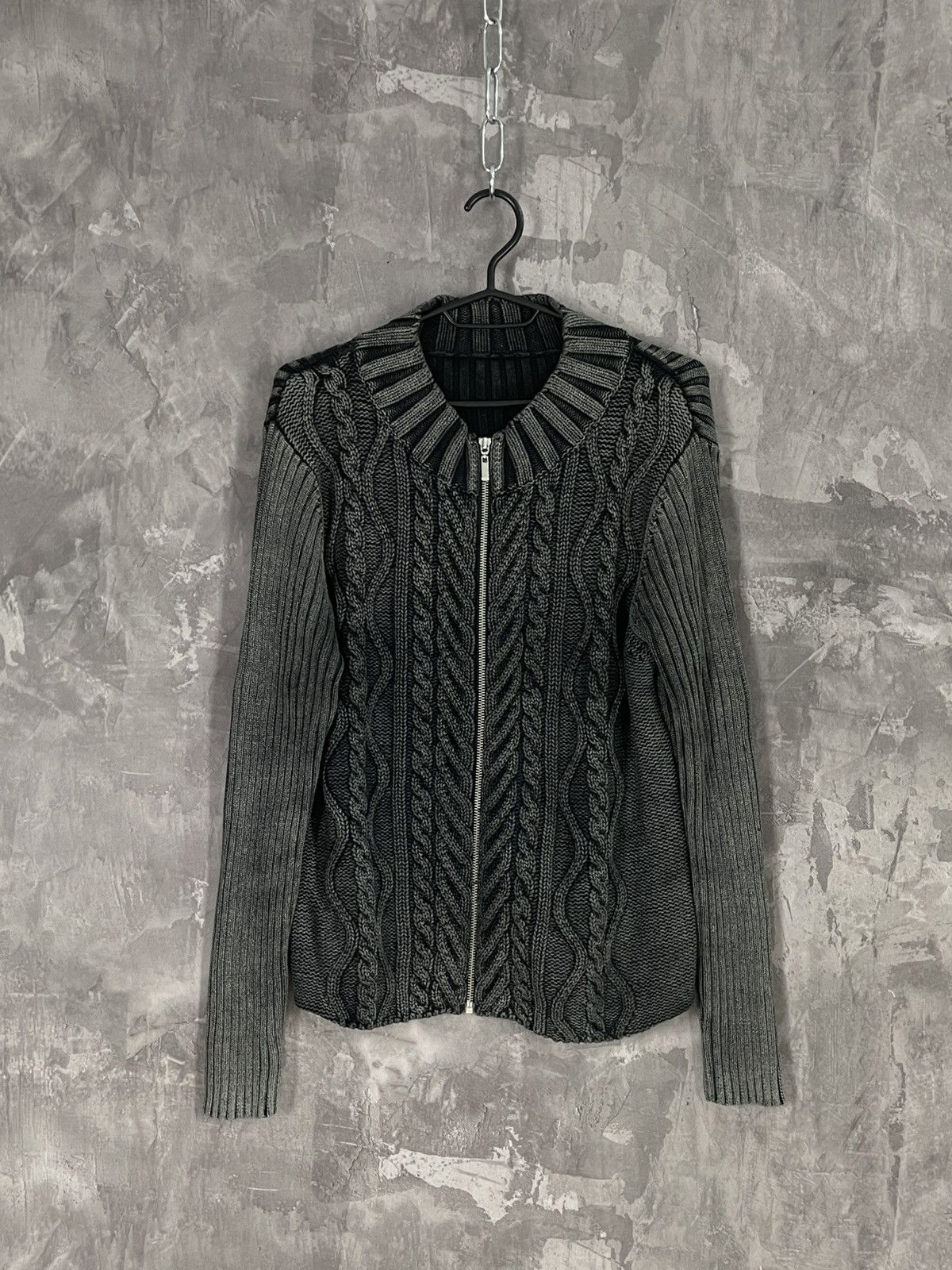 Vintage Y2K VTG Japanese style 3D striped knit sweater zip D&G style Size US M / EU 48-50 / 2 - 1 Thumbnail
