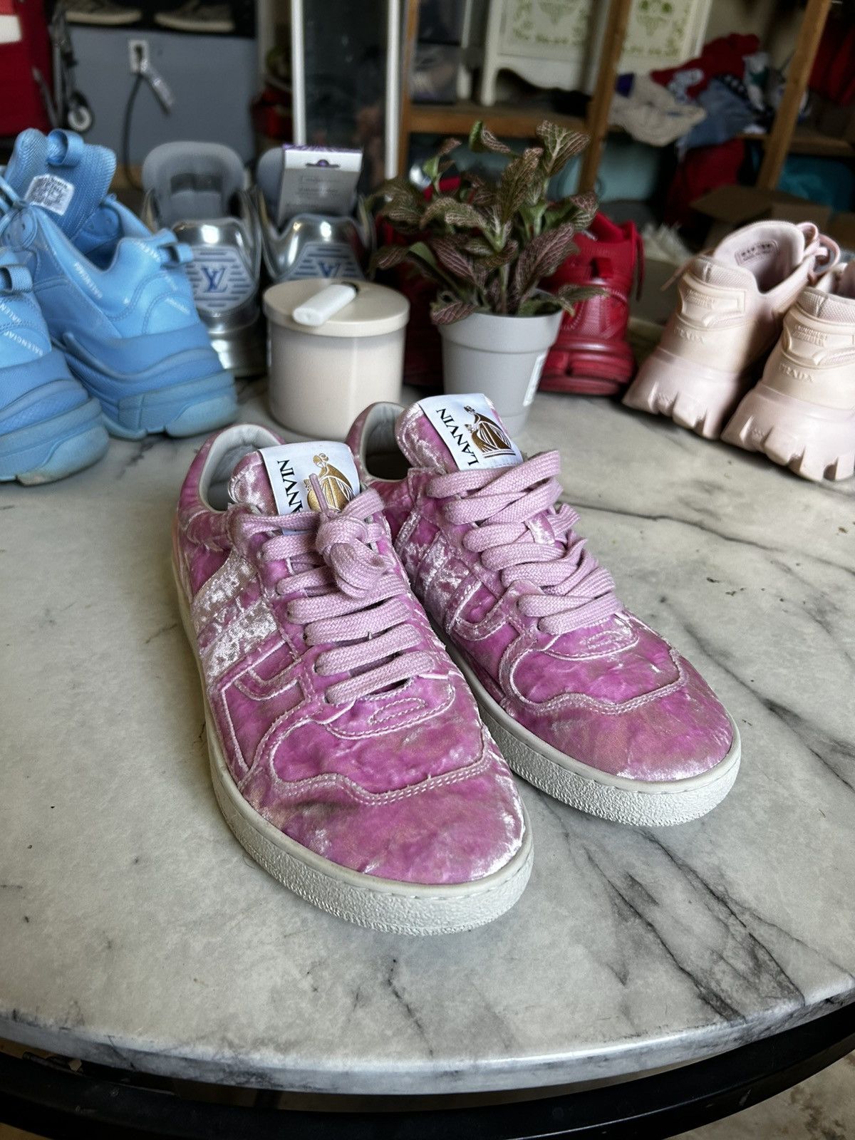 Lanvin Lanvin velour pink lows Size US 8.5 / IT 38.5 - 3 Thumbnail