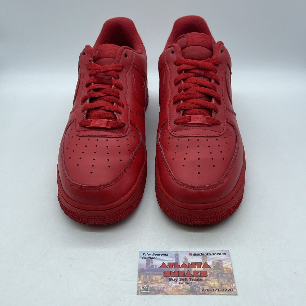 Nike Air Force 1 low triple red Size US 12 / EU 45 - 2 Thumbnail