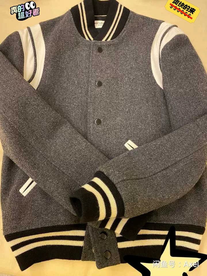 Saint Laurent Paris Saint Laurent Gray Baseball Jacket Size US XS / EU 42 / 0 - 1 Thumbnail