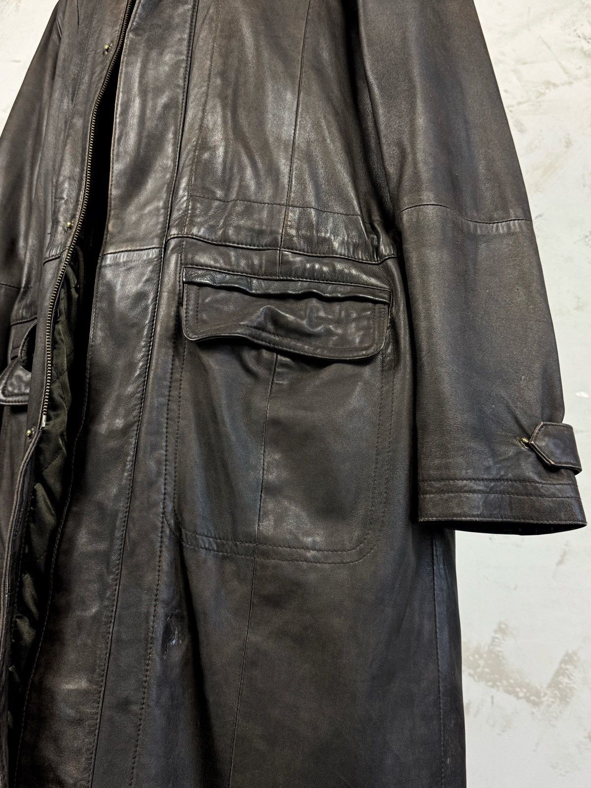 Vintage Vintage Leather Trench Coat Long Jacket Size M - L 44 Size US L / EU 52-54 / 3 - 6 Thumbnail