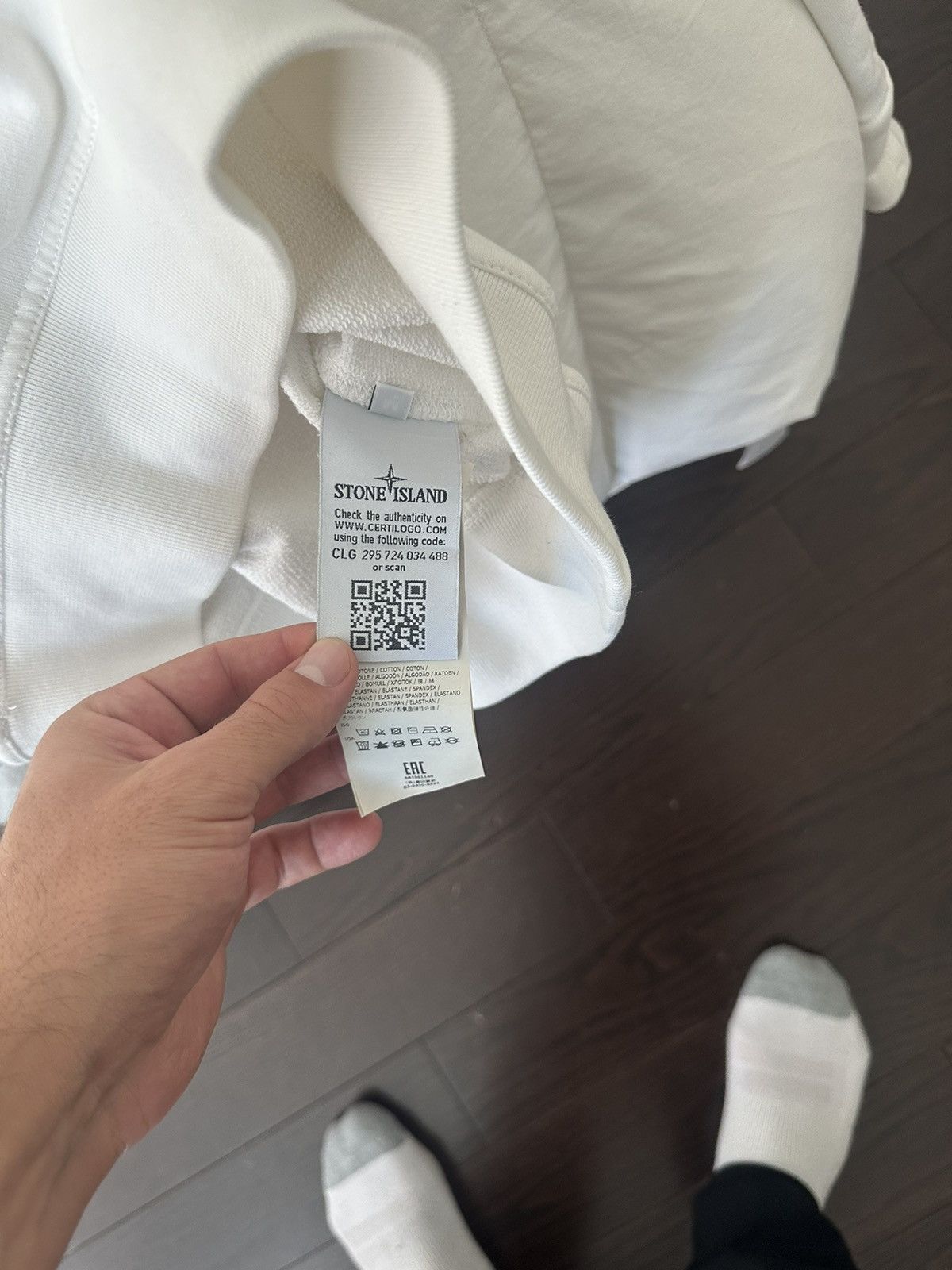 Stone Island Asymmetric Zip White Hoodie Size US M / EU 48-50 / 2 - 7 Thumbnail