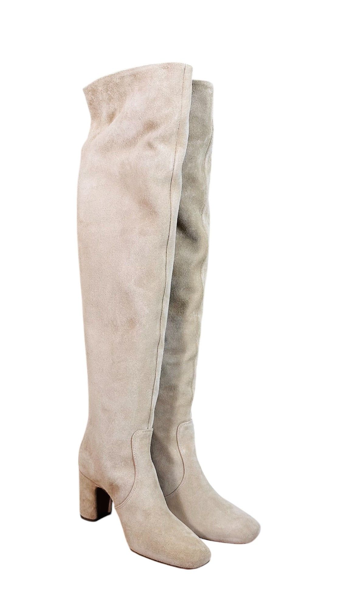 Violetta Suede Leather Boots in Cappuccino color