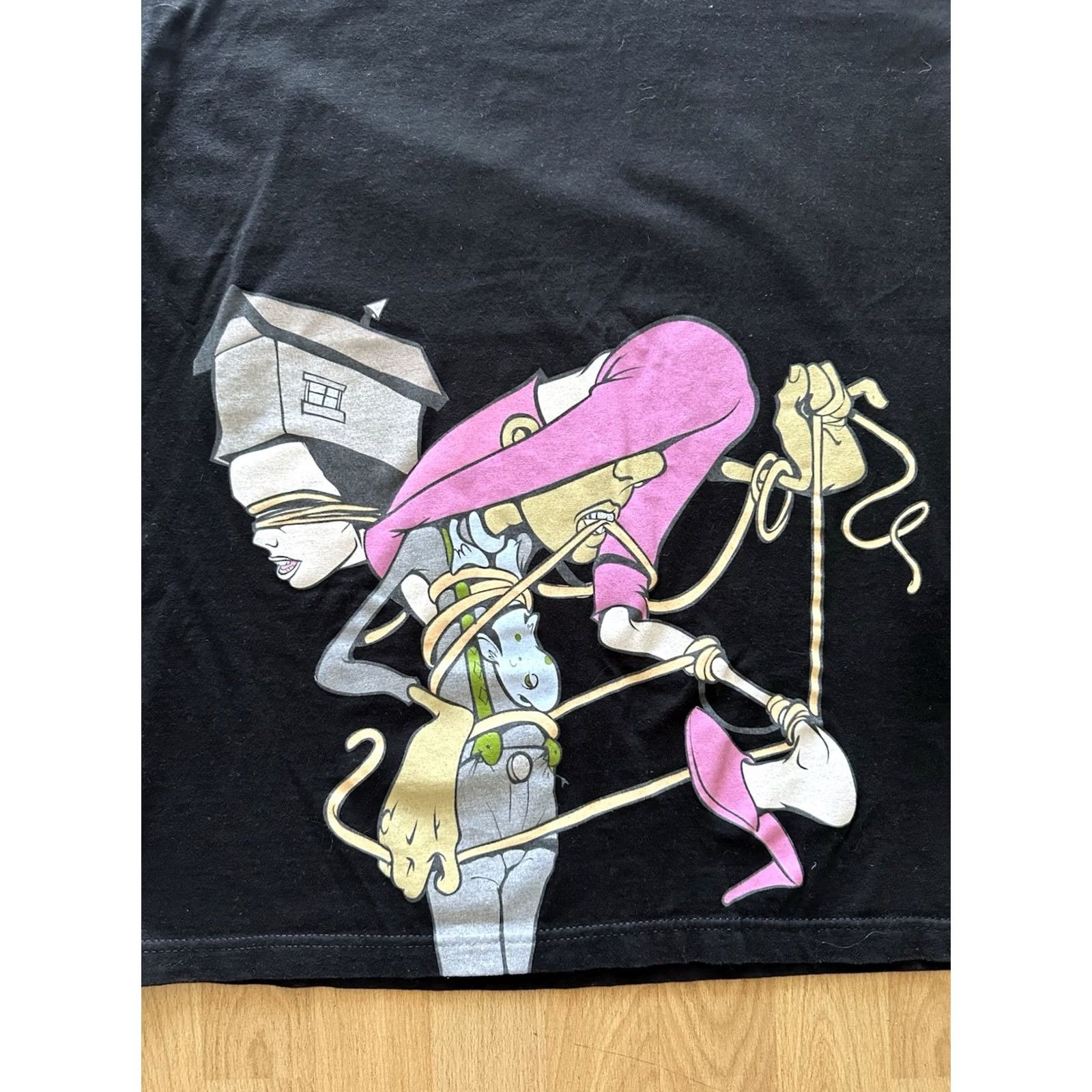 Upper Playground VINTAGE UPPER PLAYGROUND T-Shirt Men XL Black Short Sleeve Crew Neck 12 Grain Tied Y2K Size US XL / EU 56 / 4 - 2 Thumbnail