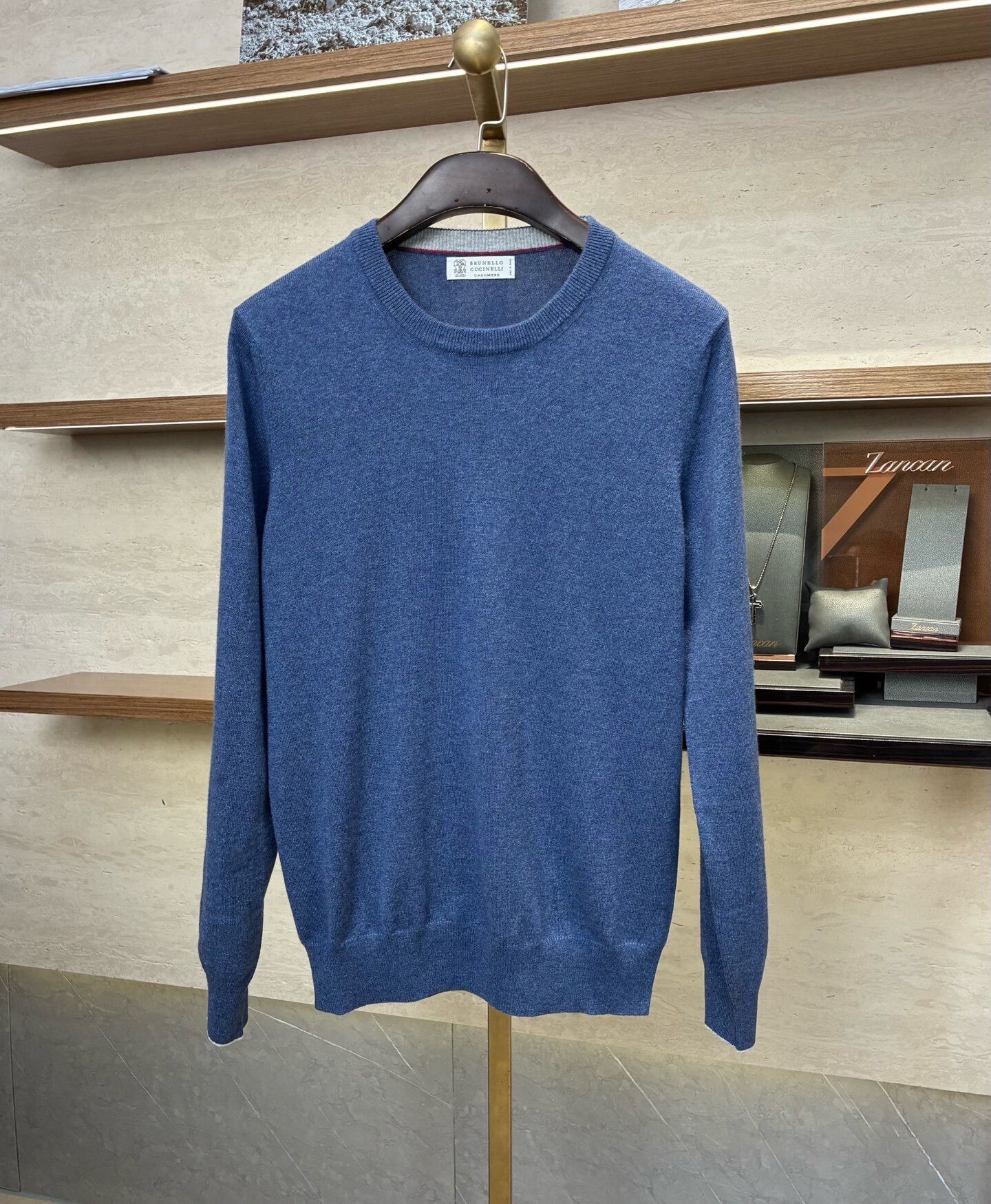 Brunello Cucinelli Brunello Cucinelli Blue Cashmere Sweater Size US M / EU 48-50 / 2 - 1 Thumbnail