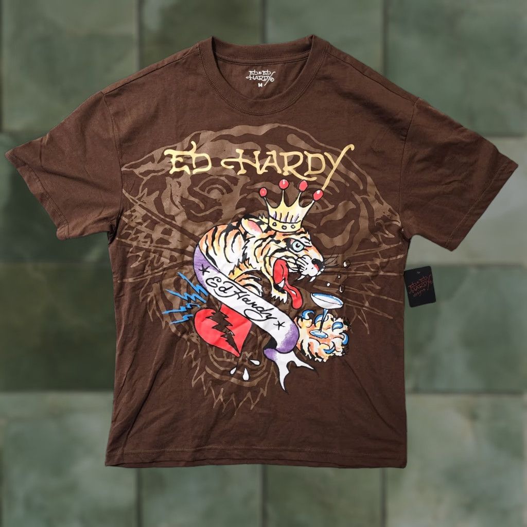 Ed Hardy Ed Hardy T Shirt Mens M Brown Tiger Tattoo Grunge Y2k Style New Size US M / EU 48-50 / 2 - 1 Thumbnail
