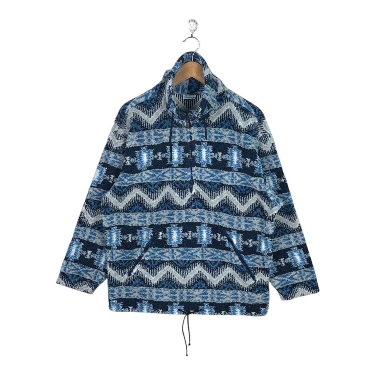 Sergio Tacchini Vintage 90s Sergio Tacchini Navajo Aztec Sweater Jacket Size US M / EU 48-50 / 2 - 1 Thumbnail