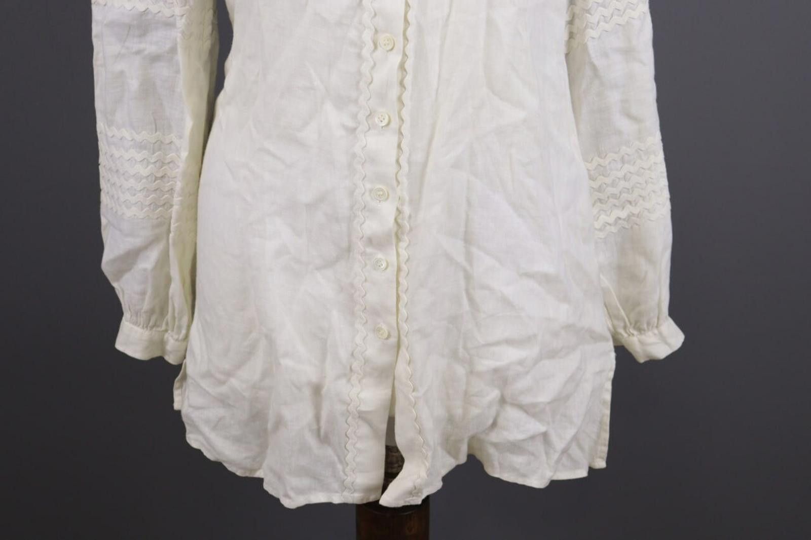 Designer Anne Fontaine Embroidered Top Blouse Tunic Shirt Sz 38 Size M / US 6-8 / IT 42-44 - 3 Thumbnail