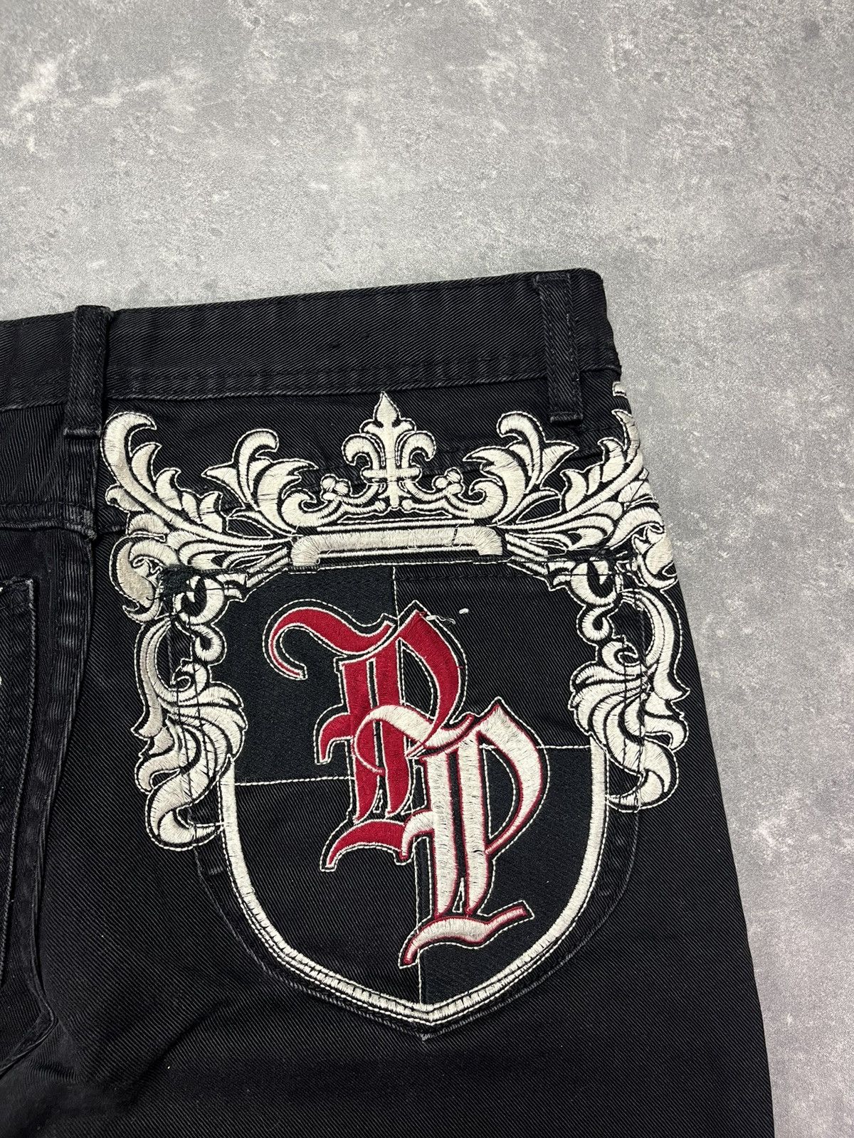 Pelle Pelle Pelle Pelle Baggy Embroidered Denim Jeans 34 Affliction Rare Size US 34 / EU 50 - 11 Thumbnail