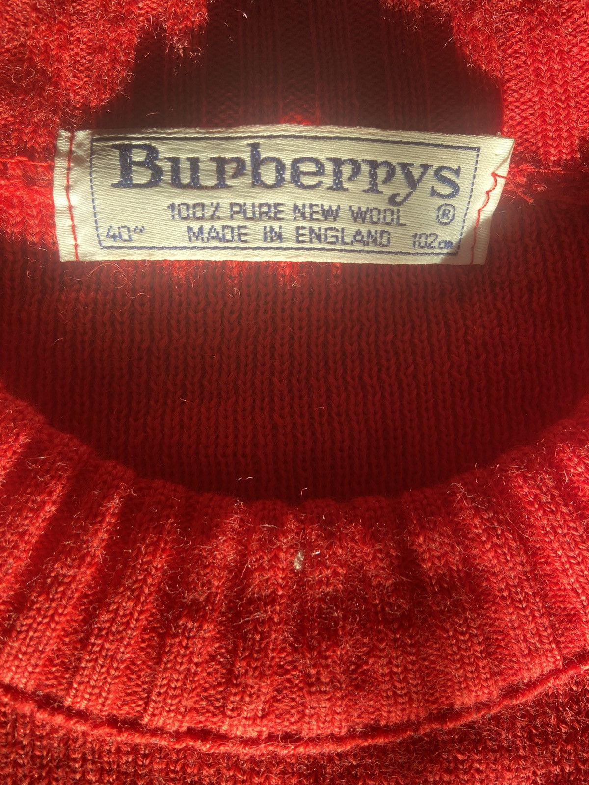 Burberry × Vintage Y2K Burberry Oversized Sweater 100% Wool Leather Elbow Patch Size US L / EU 52-54 / 3 - 3 Thumbnail