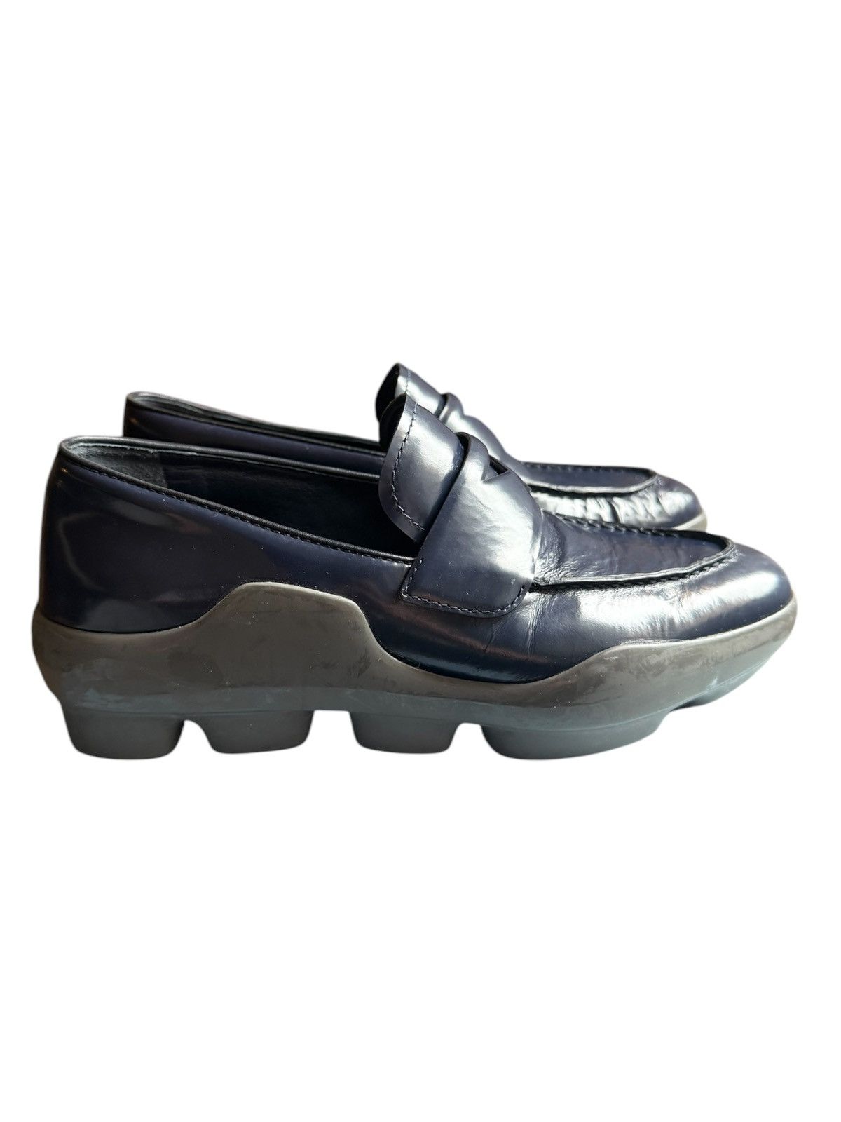 Prada Rubber Wave Platform Leather Loafers Size US 6 / IT 36 - 3 Thumbnail