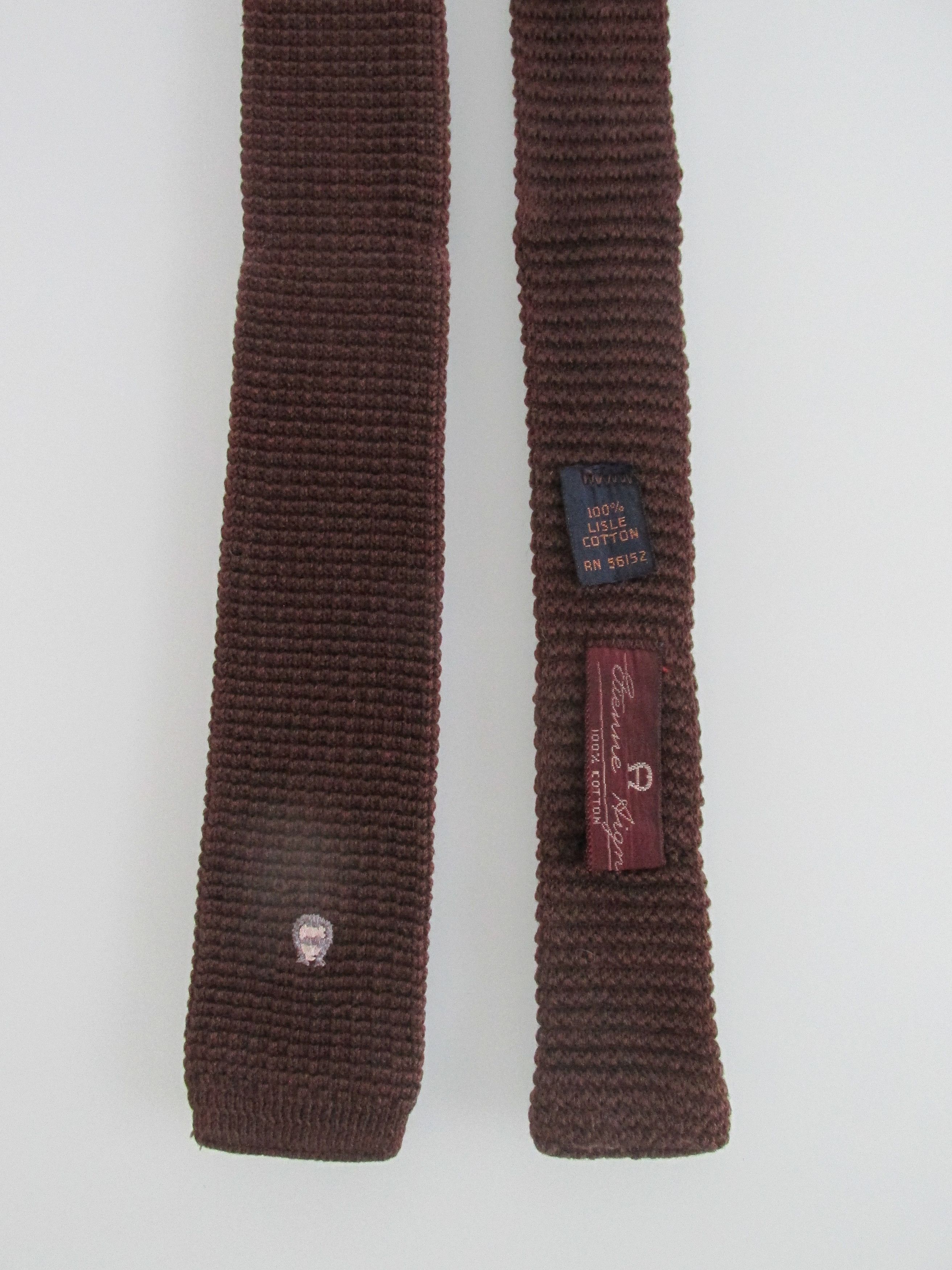 Etienne Aigner Etienne Aigner Flat/Square Bottom Vintage Men's Knit Tie Size ONE SIZE - 6 Thumbnail