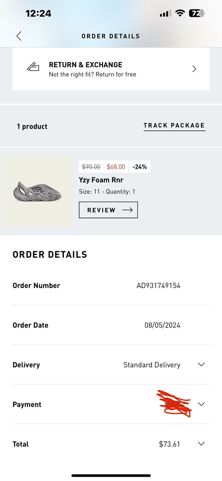 Adidas Gray Yeezy Foam RNR Size US 11 / EU 44 - 11 Thumbnail