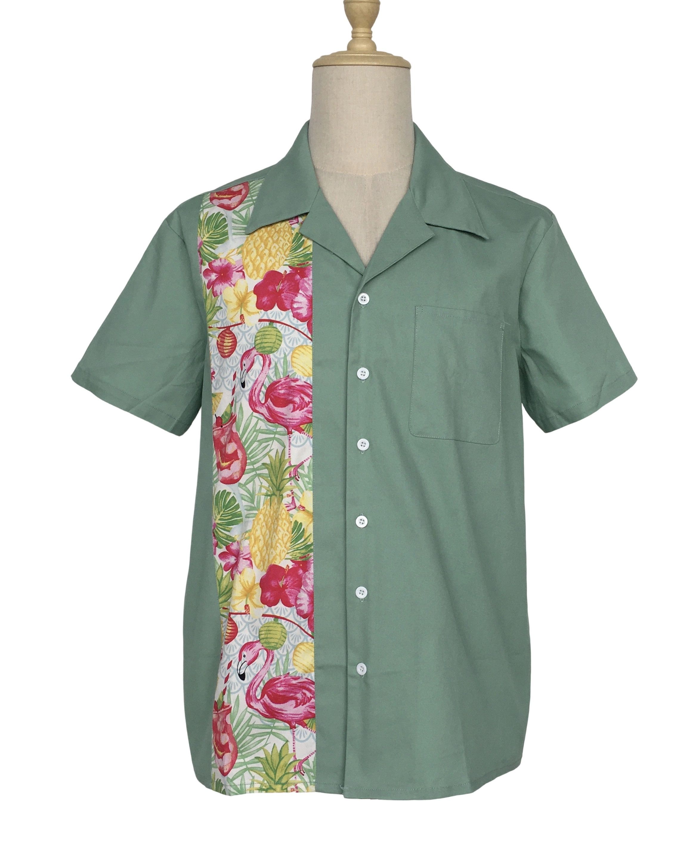 Other Mint Green Bowling Shirts Flamingo Panel Vintage Style Size US XL / EU 56 / 4 - 1 Thumbnail