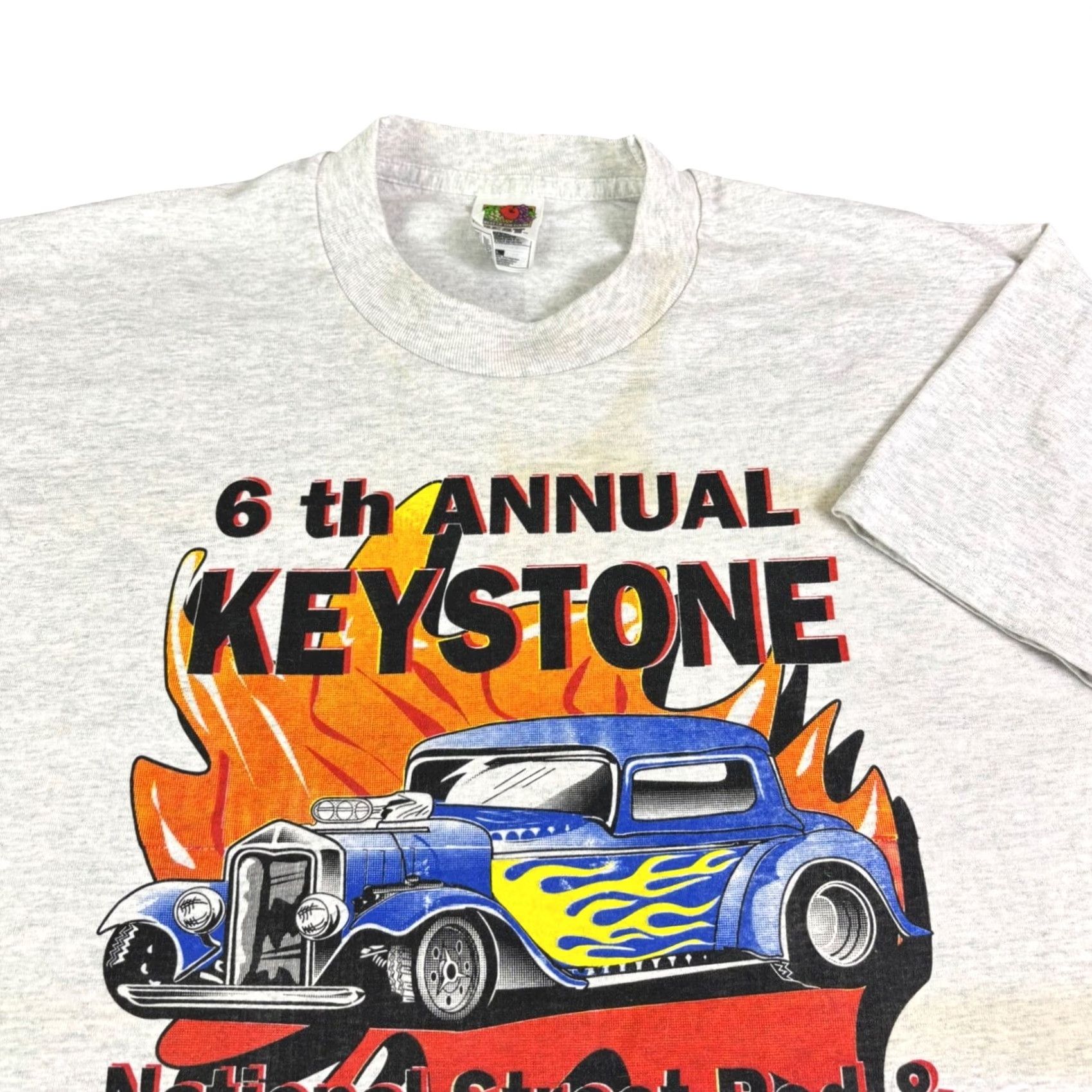 Fruit Of The Loom VINTAGE Keystone National Street Rod Jamboree T-Shirt Gray L 1990s Mens Rockabilly Graphic Tee Size US L / EU 52-54 / 3 - 2 Thumbnail