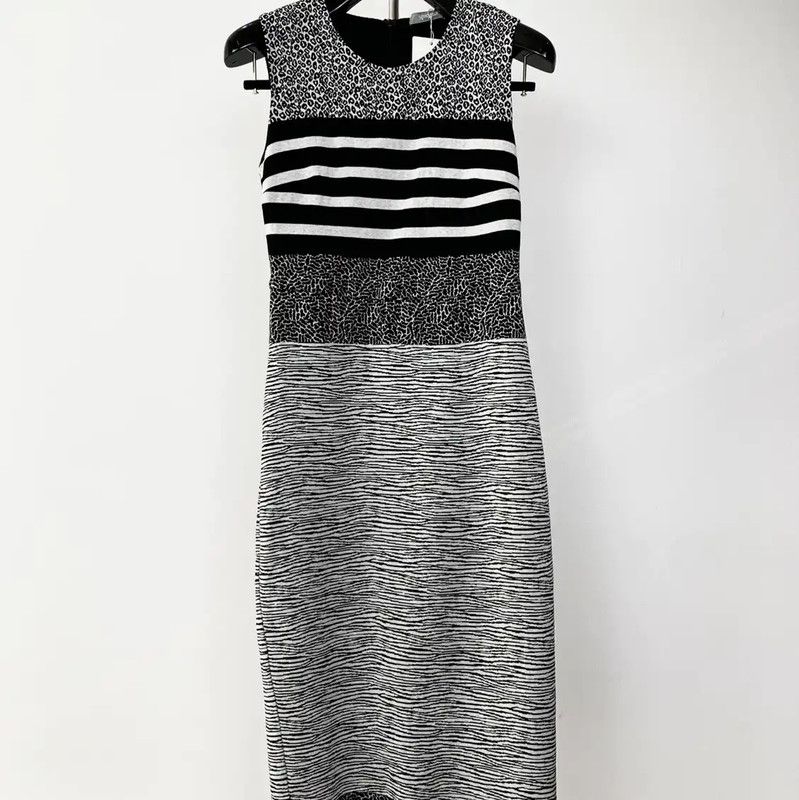Max Mara MaxMara Gray Patterned Women's Dress 0089 Size M / US 6-8 / IT 42-44 - 1 Thumbnail