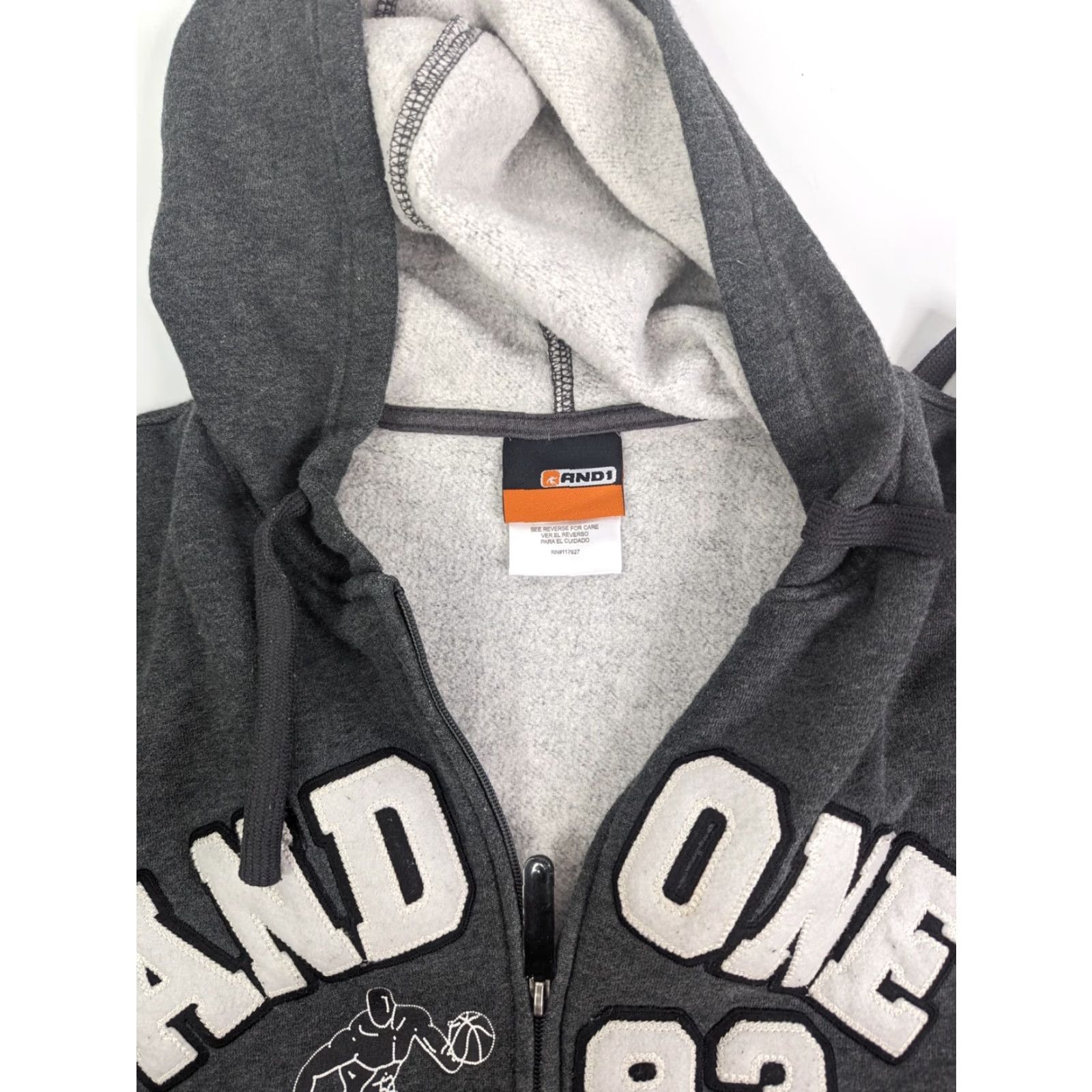 Vintage AND1 Grey 1993 Athletics Full Zip Hoodie Jacket Men's Embroidered Logo Size L Size US L / EU 52-54 / 3 - 6 Thumbnail