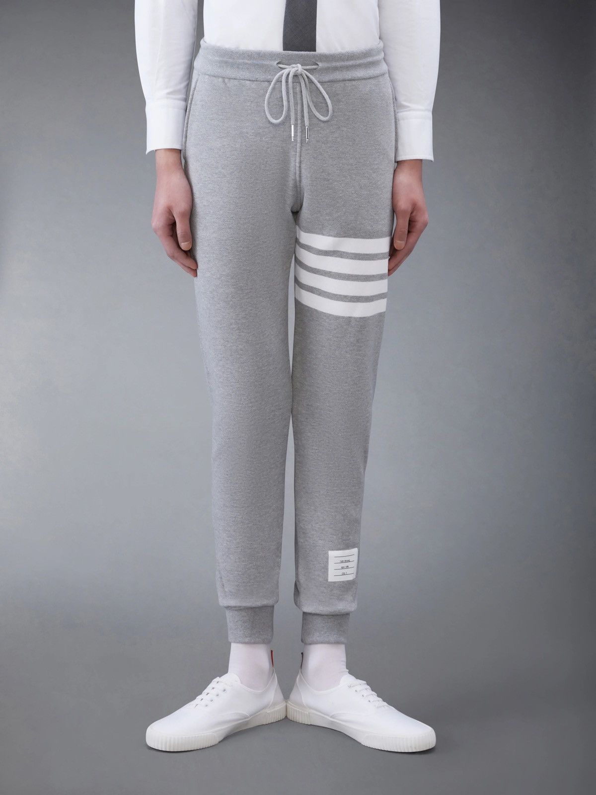 Thom Browne Thom Browne Grey Loopback 4 Bar Sweatpants $790 Gray Size US 28 / EU 44 - 2 Thumbnail