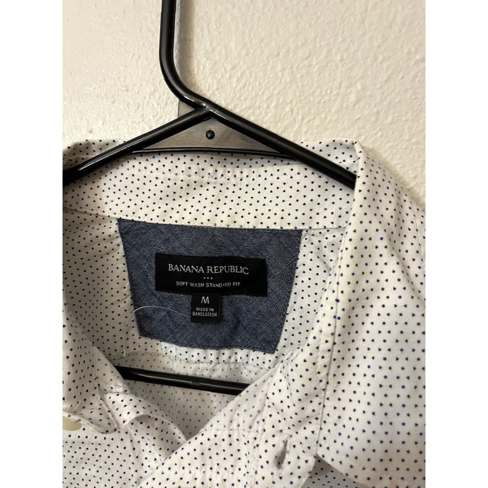 Banana Republic Banana Republic Vintage Stretch Polka Dot Button-Up Shirt Size M White Long Sleeve Classic Mens Size US M / EU 48-50 / 2 - 2 Thumbnail