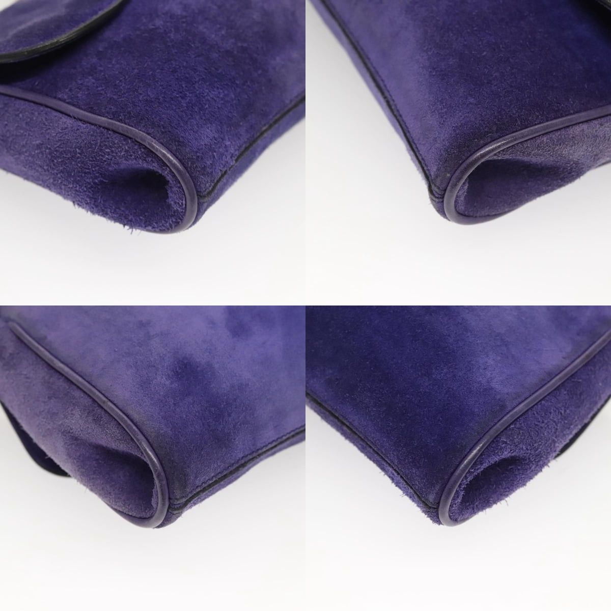 Celine CELINE Chain Shoulder Bag Suede Purple Size ONE SIZE - 10 Thumbnail