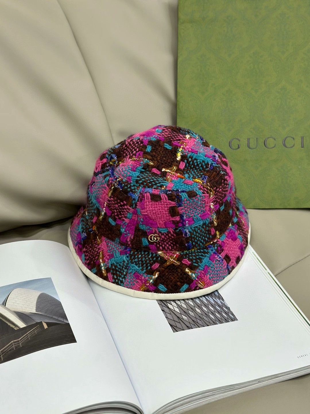 Gucci Gucci Colorful Tweed Bucket Hat Size ONE SIZE - 1 Thumbnail