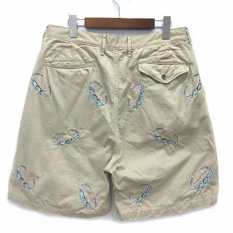 Kapital Kapital Native Bangle Motif Embroidered Chino Shorts Size US 31 - 2 Thumbnail