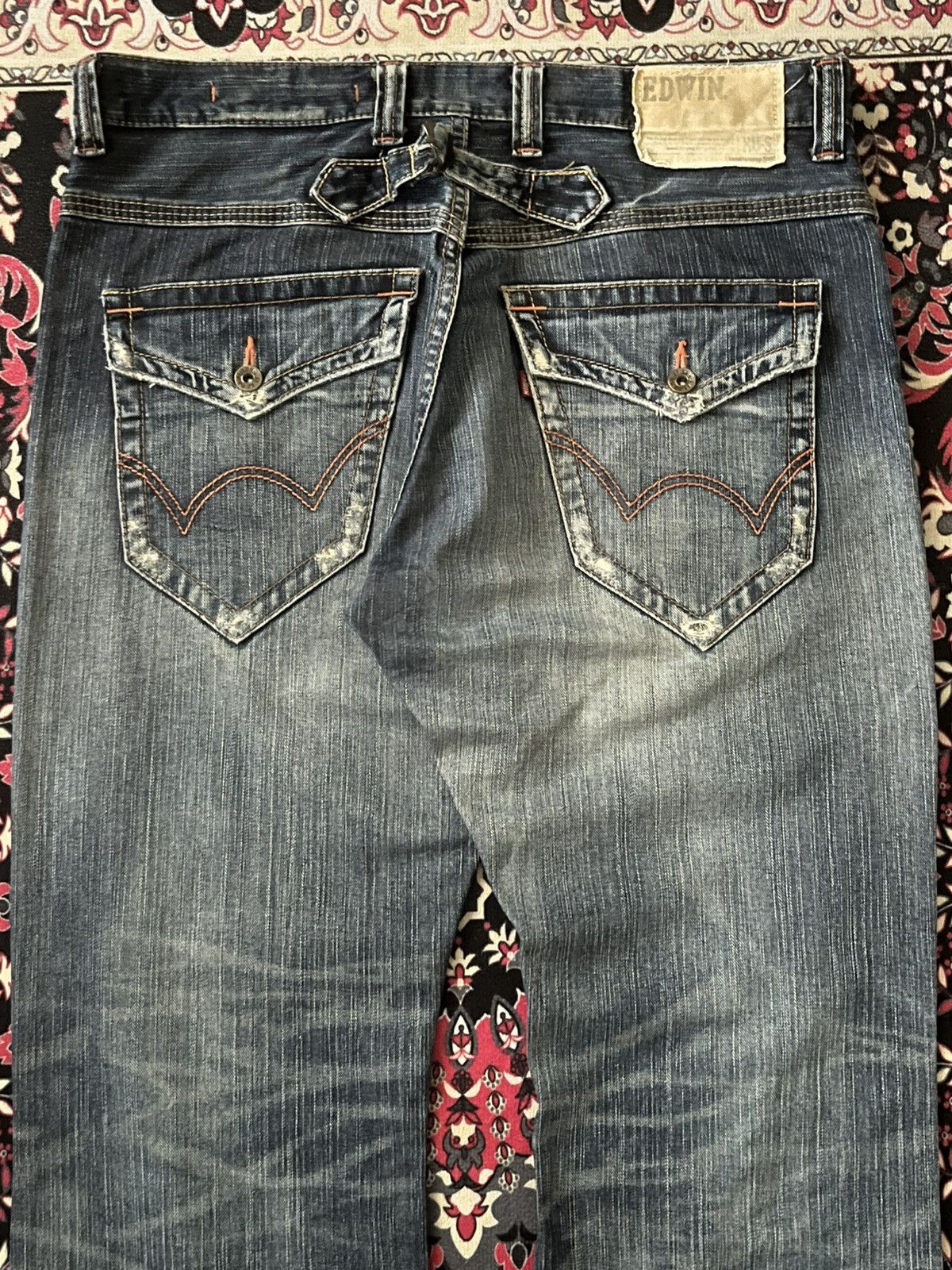 Kapital ⚡️Distressed⚡️Vintage Japanese Edwin XV Buckle Back Blue Jeans Size US 36 / EU 52 - 7 Thumbnail
