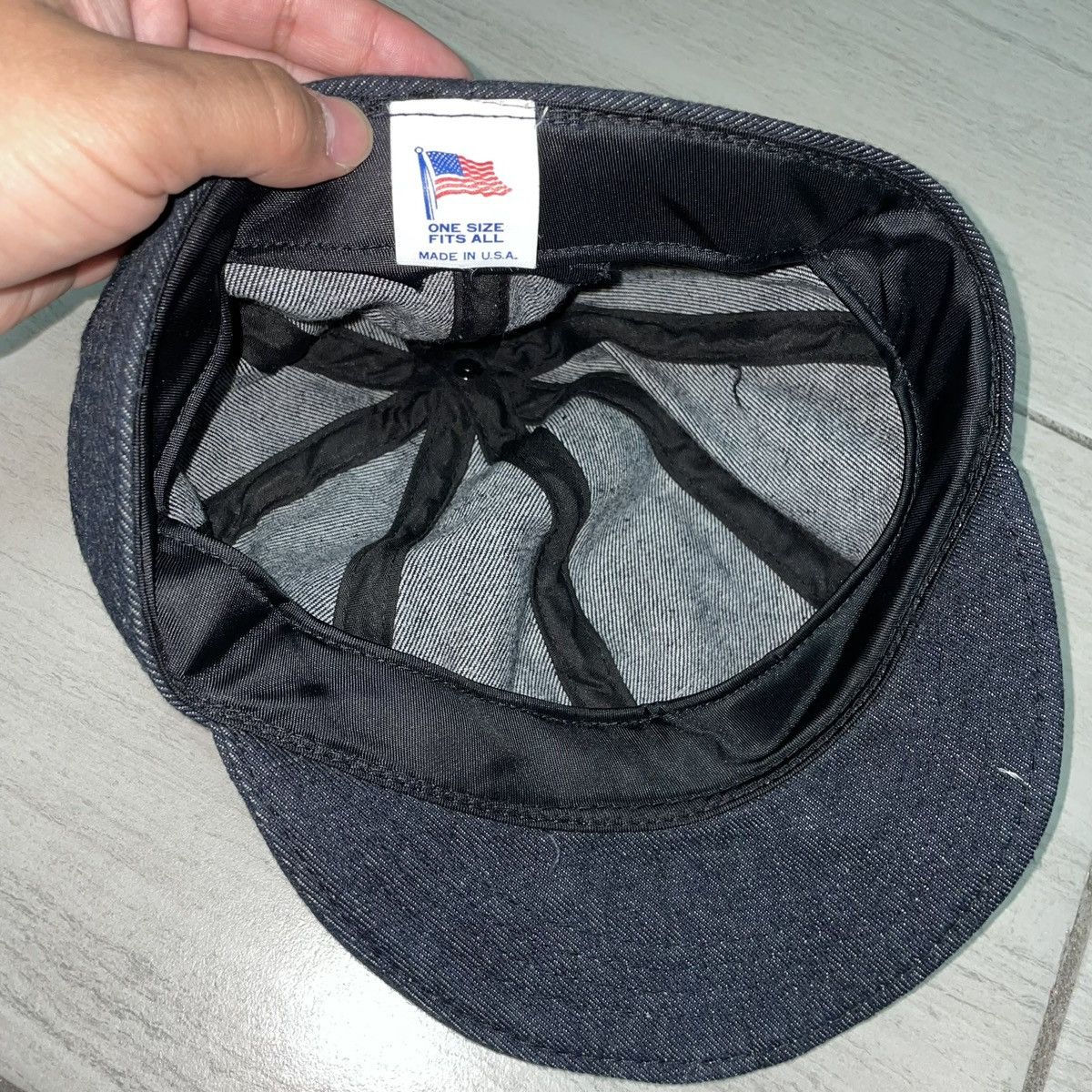 Vintage Denim paperboy hat made in USA Size ONE SIZE - 2 Thumbnail