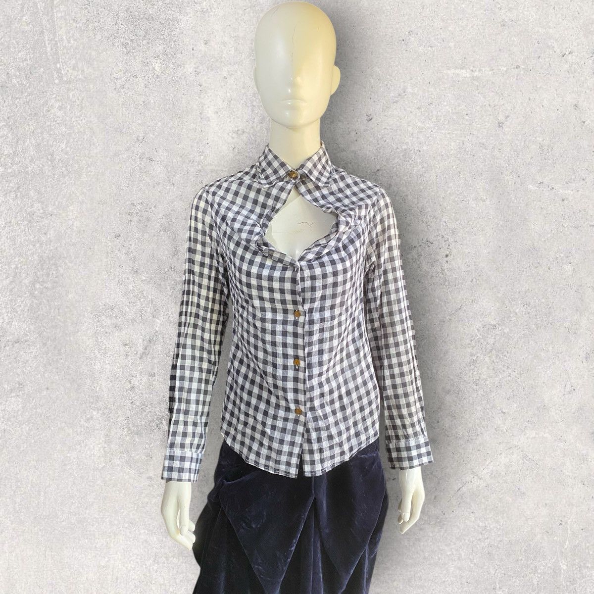 Vivienne Westwood SS07 Open Chest Plaid Button Up Shirt Size S / US 4 / IT 40 - 1 Thumbnail