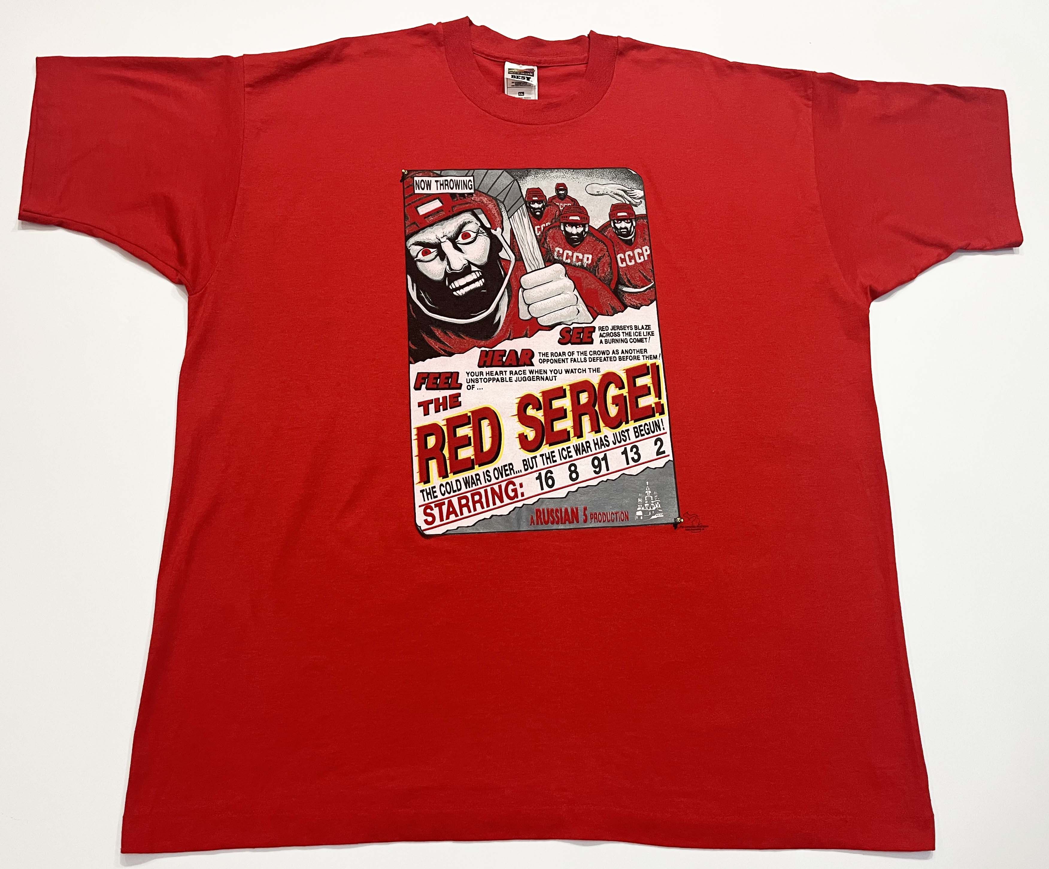 Fruit Of The Loom Vintage Fruit of the Loom Russia Hockey Red Serge T-Shirt Size US XXL / EU 58 / 5 - 1 Thumbnail