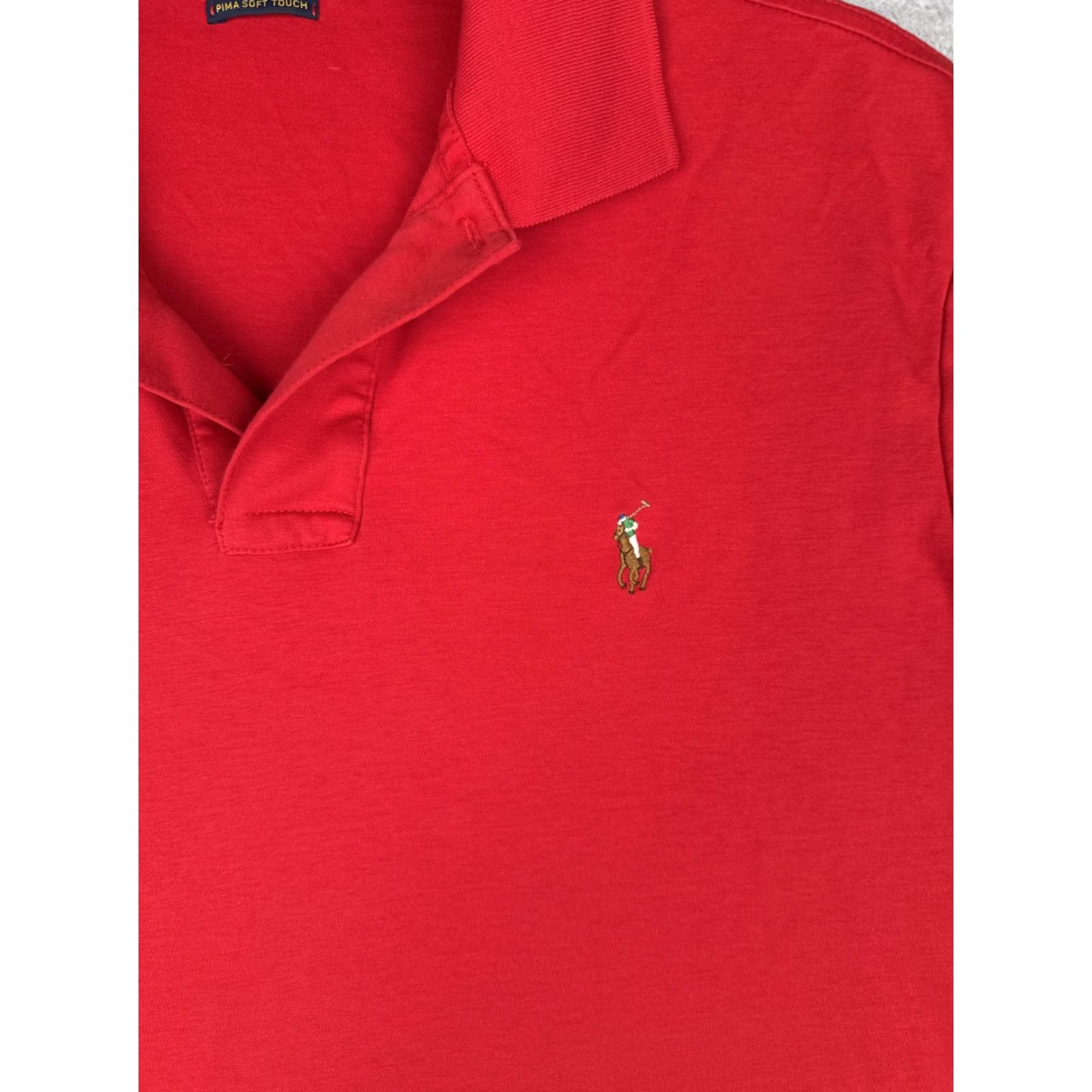 Polo Ralph Lauren Polo Ralph Lauren Polo Shirt Mens Large Red Pima Soft Touch Cotton Logo Casual Size US L / EU 52-54 / 3 - 6 Thumbnail