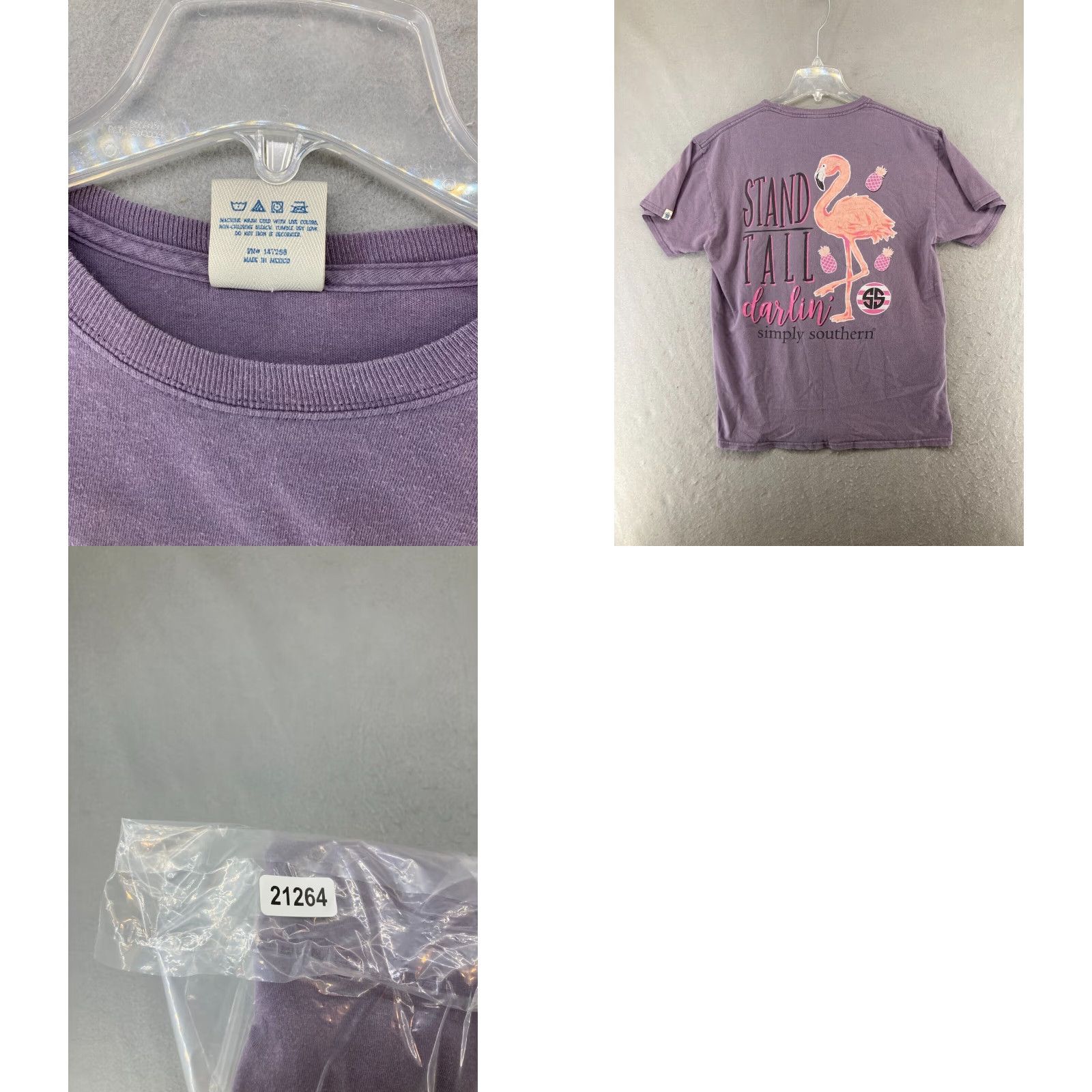 Vintage Simply Southern Womens T Shirt M Stand Tall Darlin Flamingo Size M / US 6-8 / IT 42-44 - 8 Thumbnail
