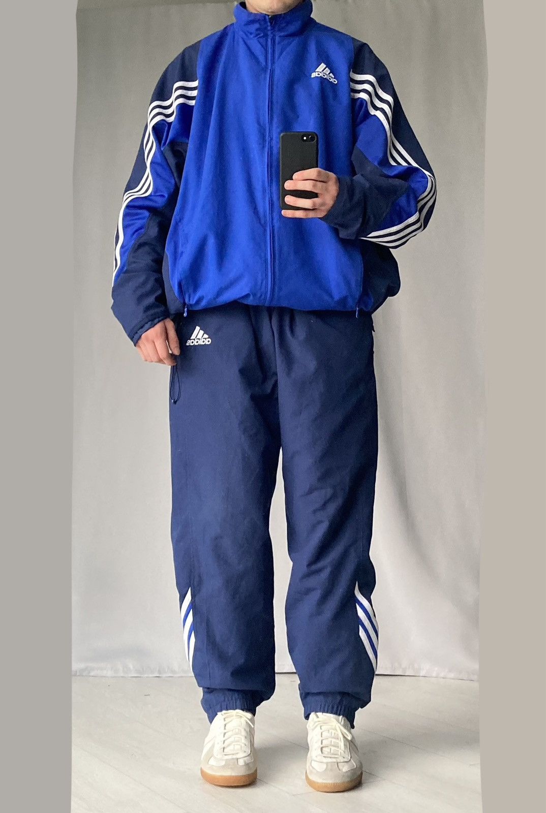 ☆—Adidas—Shiny—Nylon—Tracksuit—Pants—Unlined—Bottoms—Cal