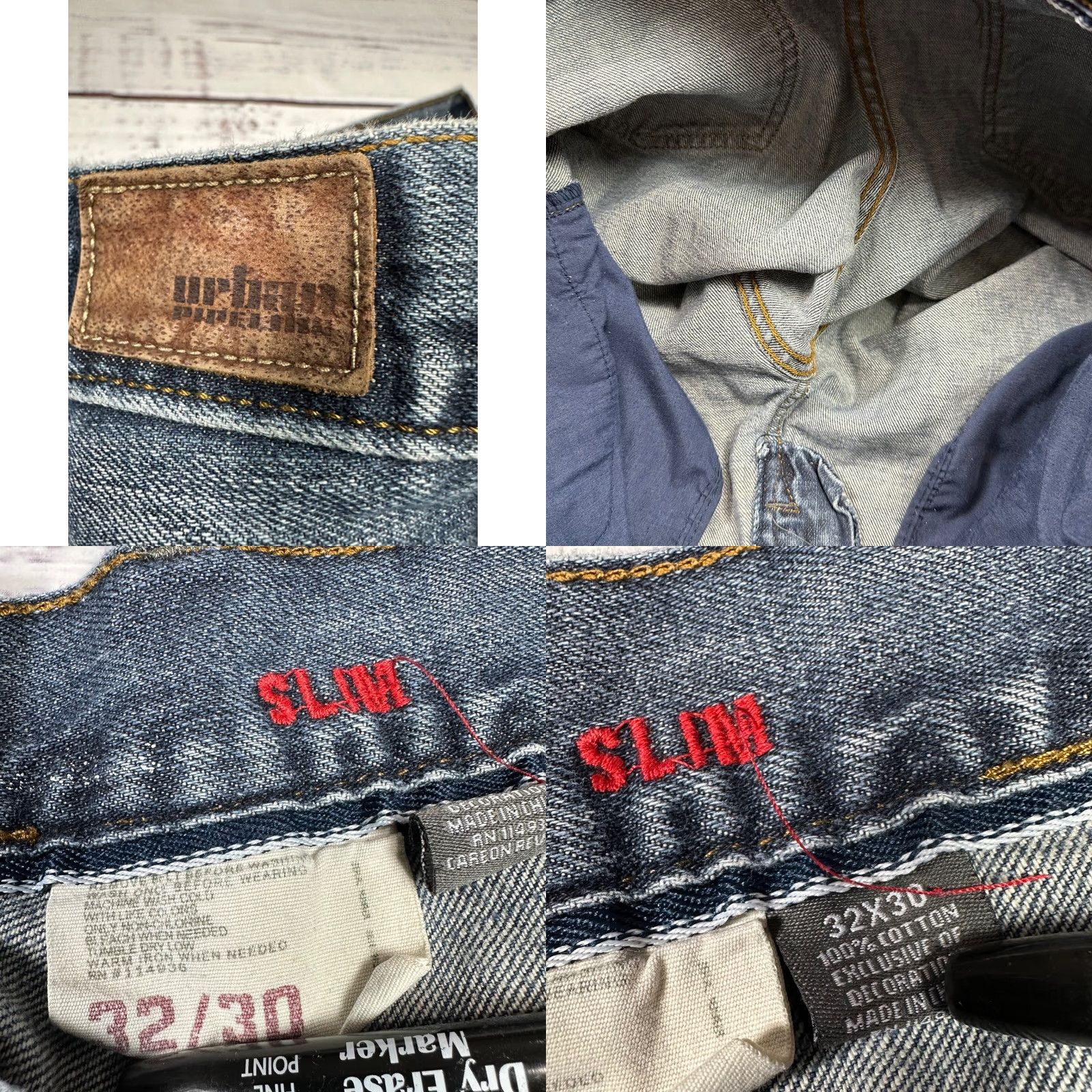 Vintage Urban Pipeline Mens Jeans Straight Blue 32 Inseam 28 Cotton Regular Size 32 Blue Straight Leg Jeans Mens Size US 32 / EU 48 - 8 Thumbnail