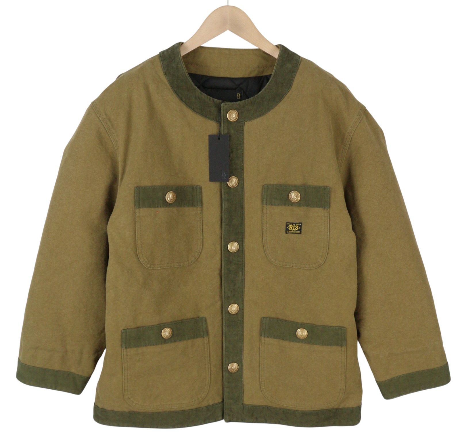 R13 CORD TRIMMED CHORE S Dusky Tan Canvas Oversized 86708 Size S / US 4 / IT 40 - 4 Thumbnail