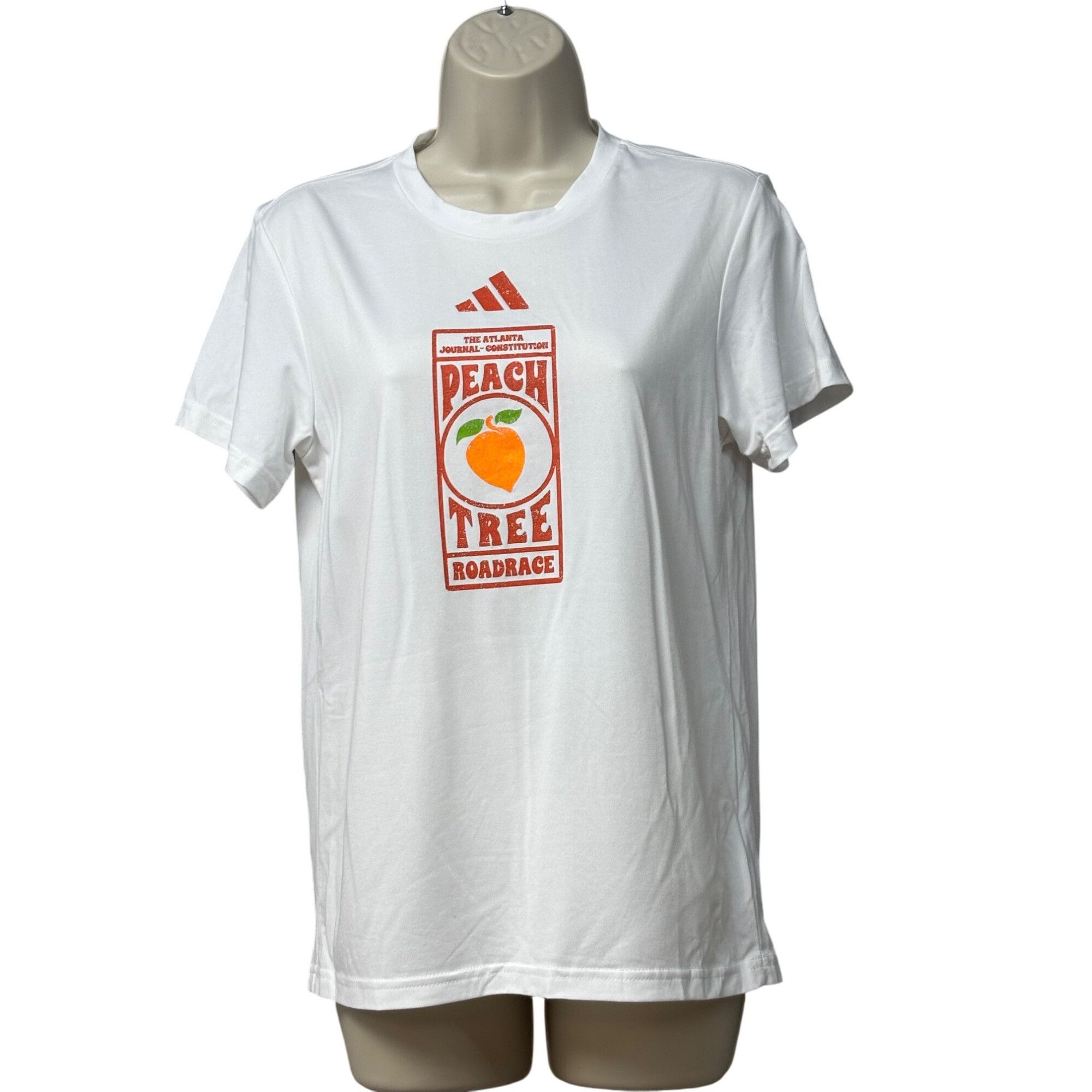Adidas Adidas Women’s Peach Tree Road Race Pregame T-Shirt, White, Size S / US 4 / IT 40 - 1 Thumbnail