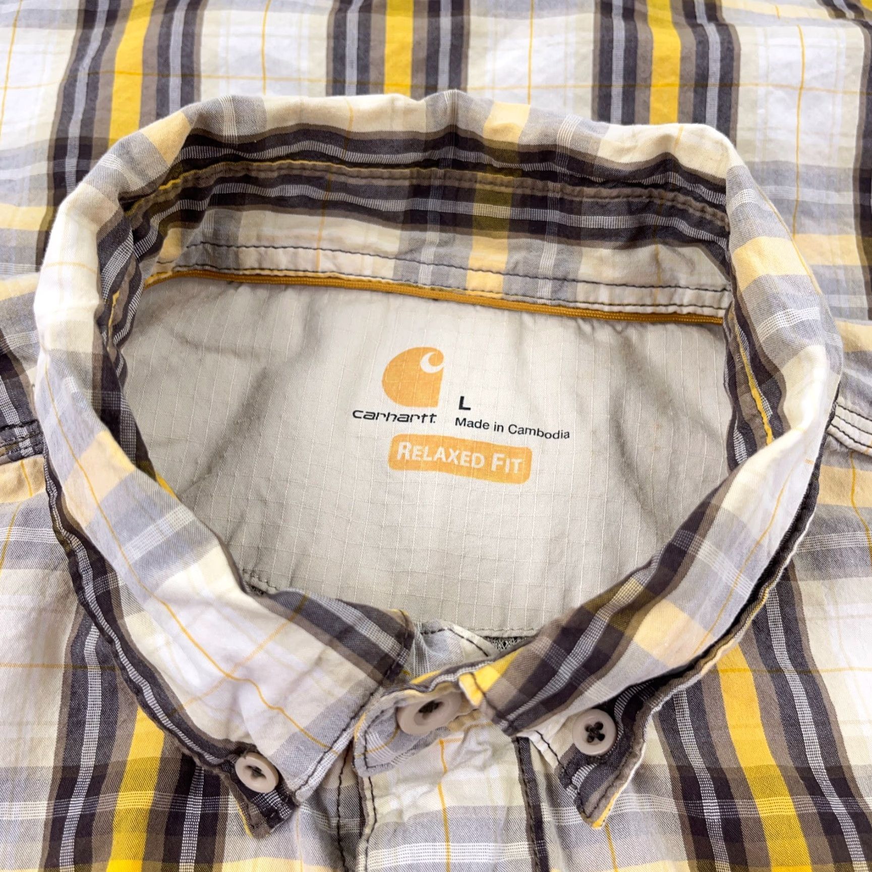 Carhartt Carhartt Shirt Men Large Gray Plaid Button-Up Relax Fit Workwear Pockets Size US L / EU 52-54 / 3 - 7 Thumbnail