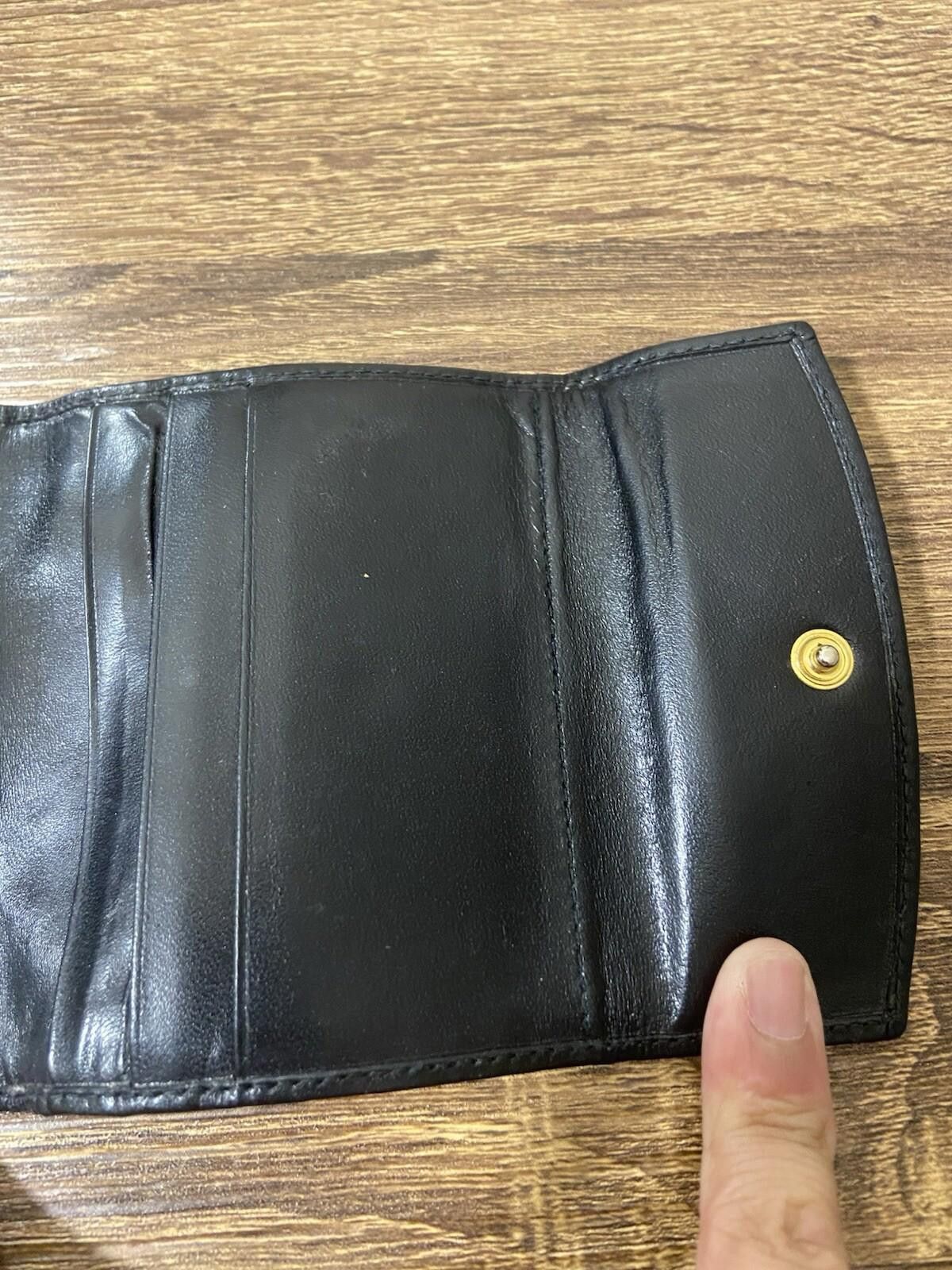 Burberry Vintage Burberrys Nova Check black leather trifold wallet Size ONE SIZE - 10 Thumbnail