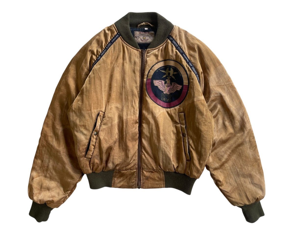 Armani 80s Armani Jeans Stone Washed Bomber Jacket Size US M / EU 48-50 / 2 - 3 Thumbnail