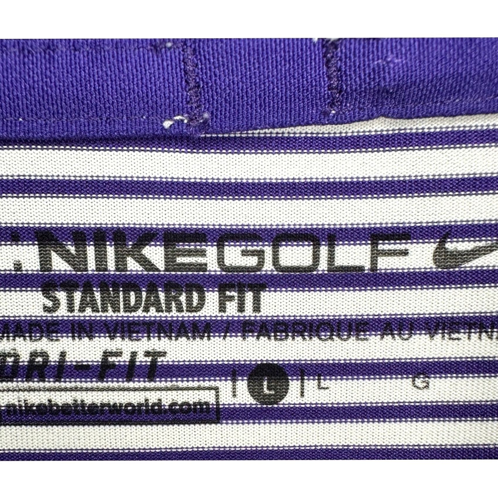 Nike Nike Golf Polo Shirt Mens Large Dri-Fit Purple White Striped Rugby Performance Size US L / EU 52-54 / 3 - 4 Thumbnail