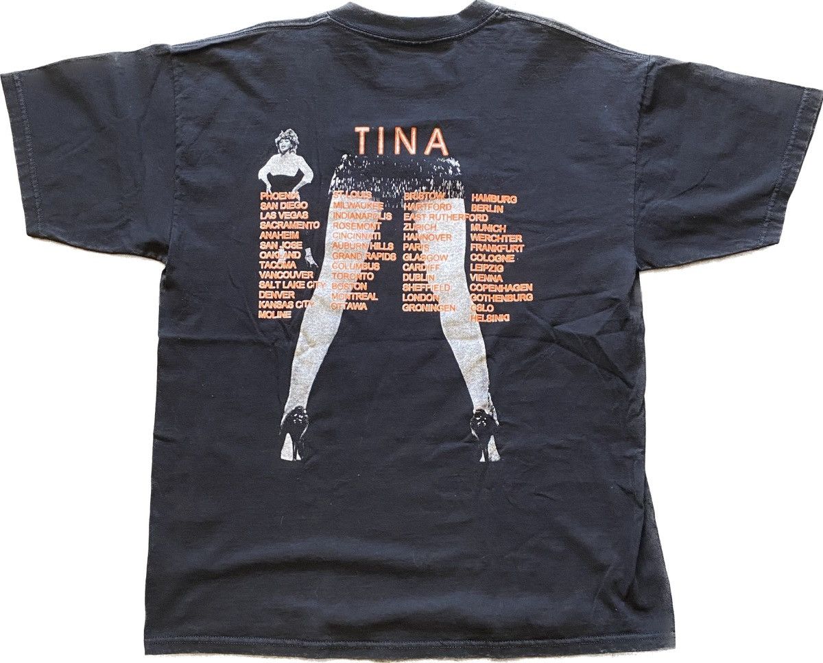 Vintage Tina Turner Rap Tee Concert T-Shirt Black XL Tour