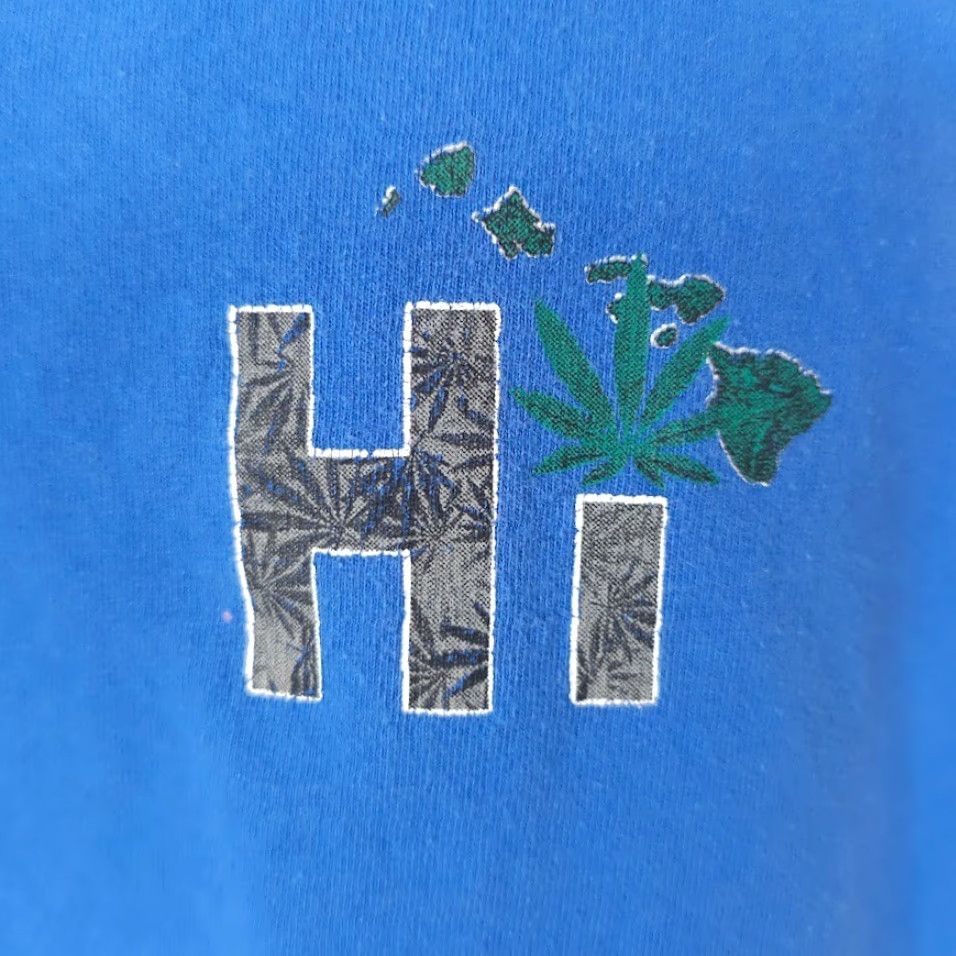 Vintage Hawaii Cannabis Tank Top Mens Large Blue Hawaiian Marijuana Alstyle Apparel Tank Men Size US L / EU 52-54 / 3 - 3 Thumbnail