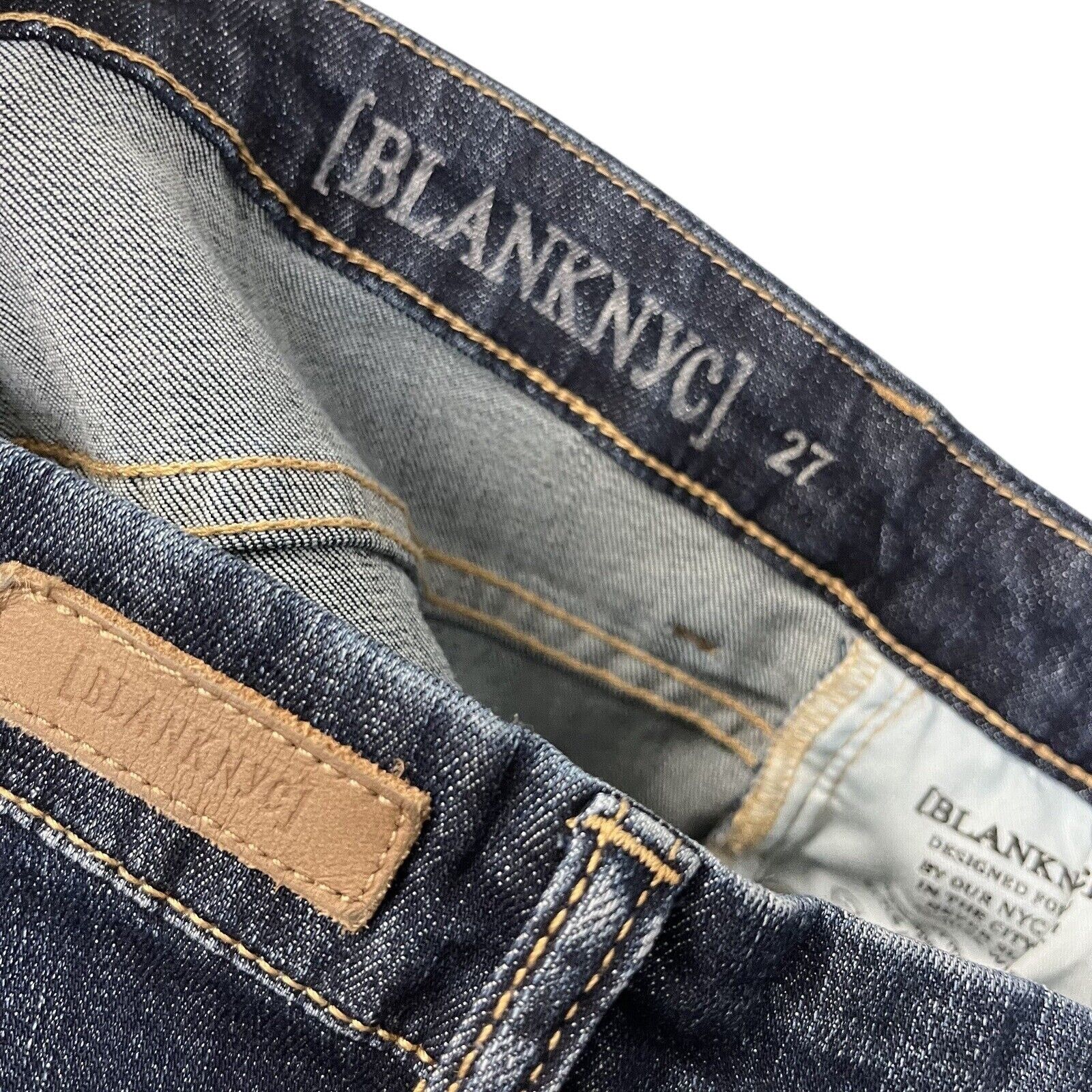 BLANKNYC Blanknyc | Dark Wash Skinny Patchwork Jeans Distressed Sz 27 Size 27" / US 4 / IT 40 - 8 Thumbnail