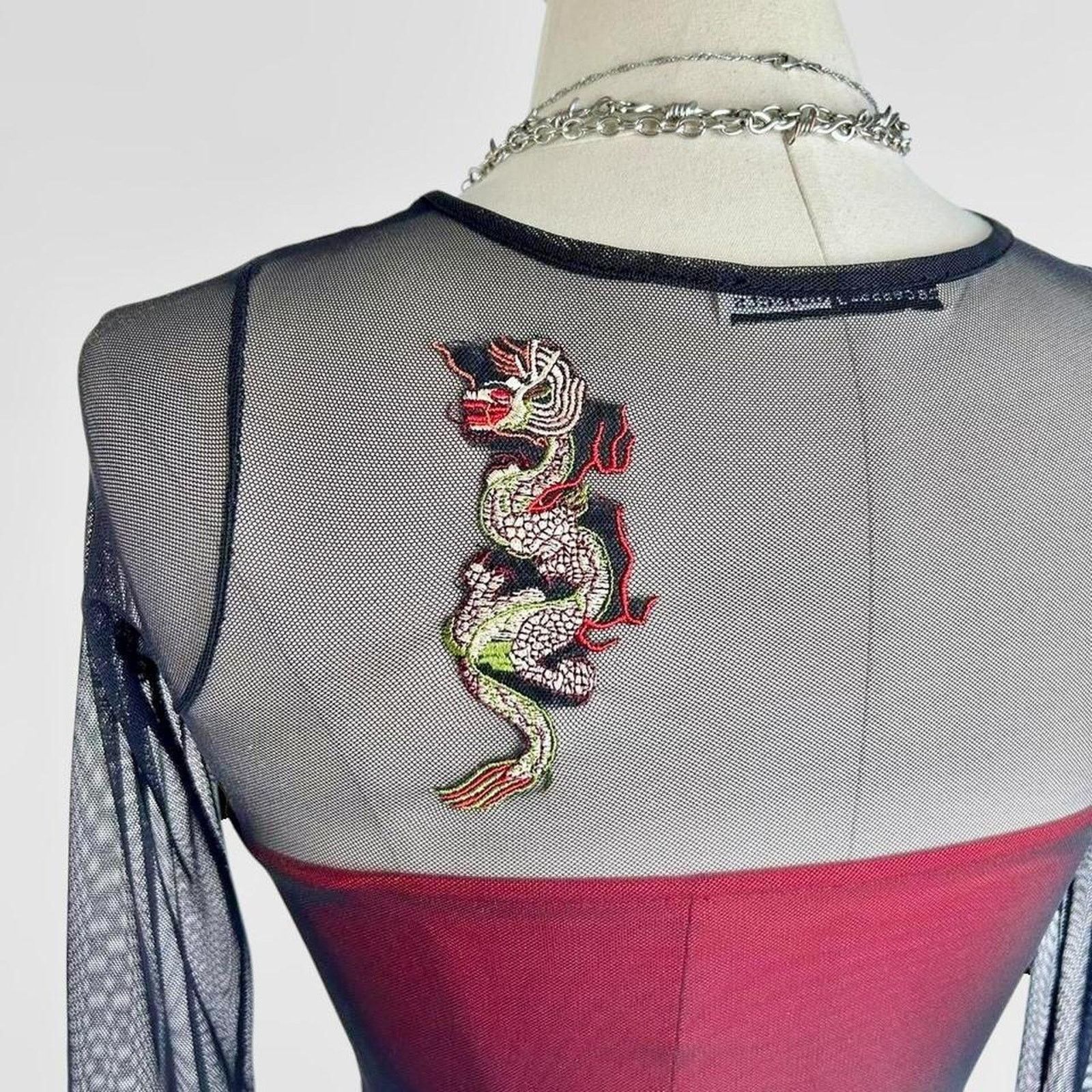 Other red and black vintage 90s goth grunge illusion dress Size XS / US 0-2 / IT 36-38 - 6 Thumbnail