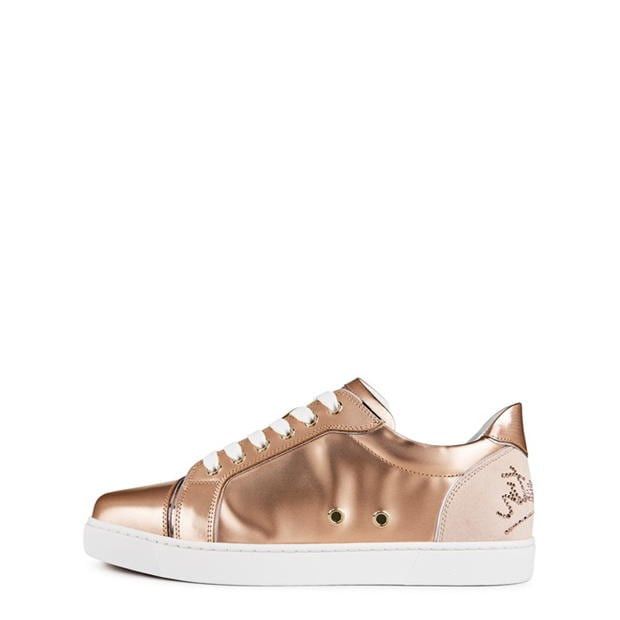 Christian Louboutin Fun Vieira Crystal Embellished Metallic Sneakers Size US 10 / IT 40 - 3 Thumbnail