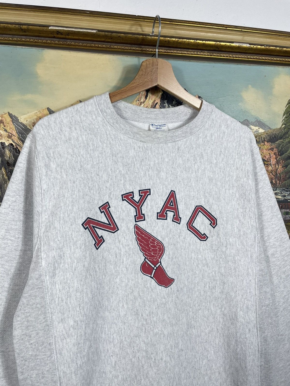 Champion × Vintage Champion Retro Crewneck NYAC Club Foot Wing NYC Sweatshirt Size US S / EU 44-46 / 1 - 4 Thumbnail