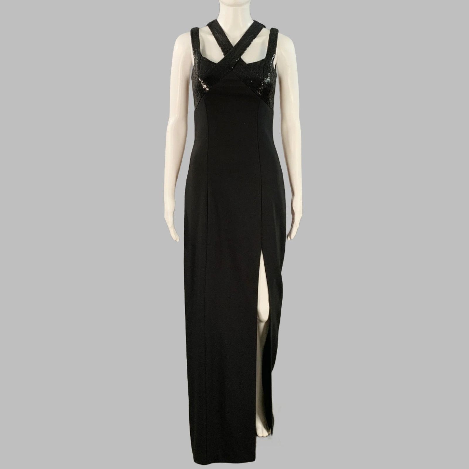 Michael Kors Size 2 Black Virgin Wool Blend Cutout Sequined Evening Gown Size XS / US 0-2 / IT 36-38 - 1 Thumbnail